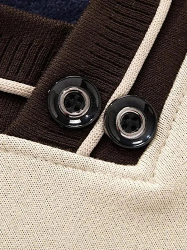 Men's Slim Fit Turtleneck V-Neck Sweater - Warm & Stylish Pullover for Casual Wear, Office & Winter Outfits