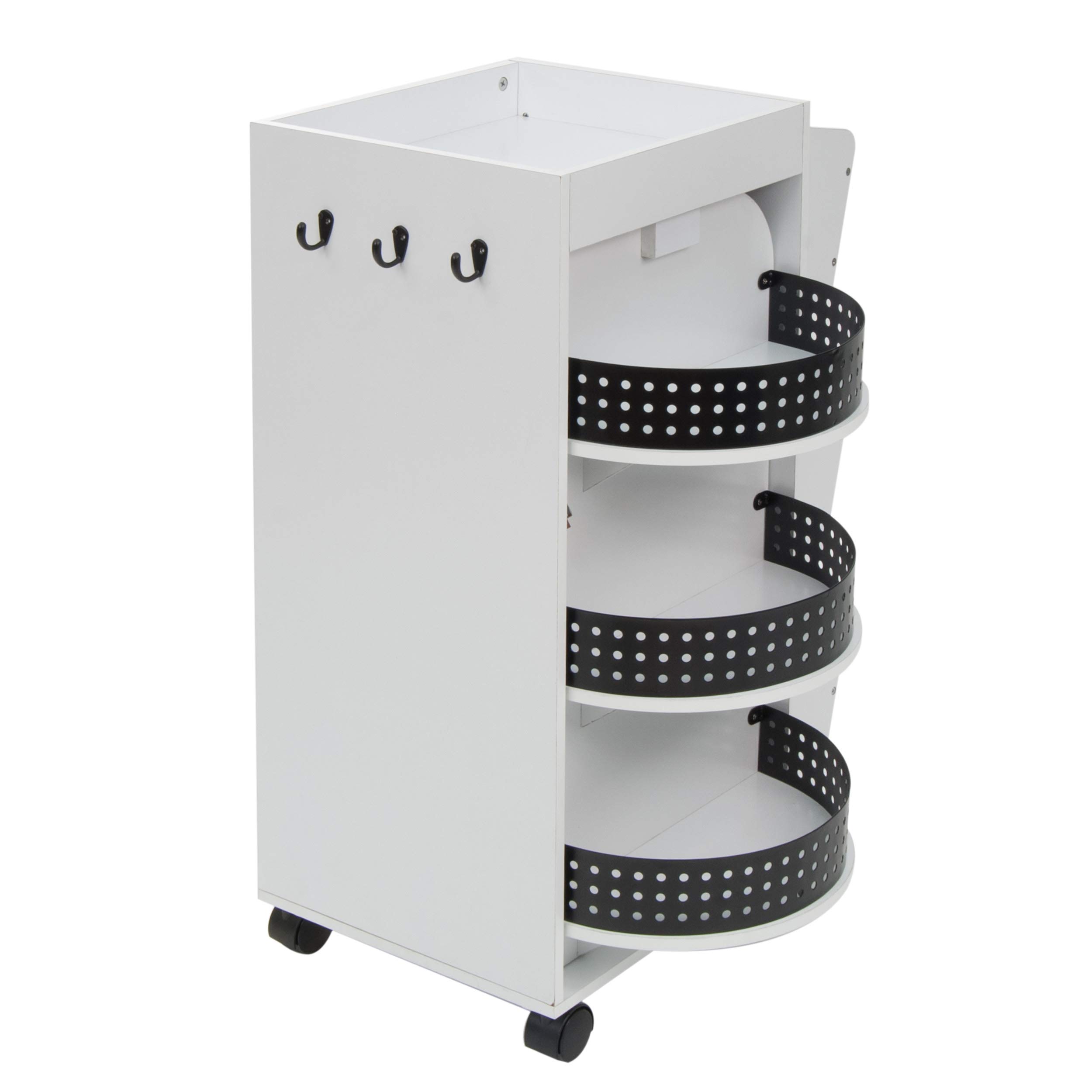 Studio Designs Swivel Organizer - White | 360° Rotating Desktop Storage for Office Supplies, Makeup, or Craft Tools | Perfect for Home Office, Beauty Vanity & Workspace Organization