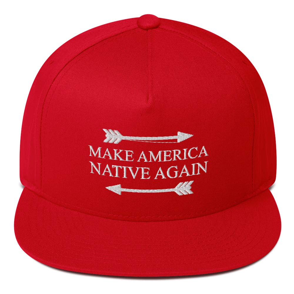 Great Make America Native Again Trucker Hat - Support American Indians Flat Bill Cap for Outdoor Activities, Sports & Casual Wear