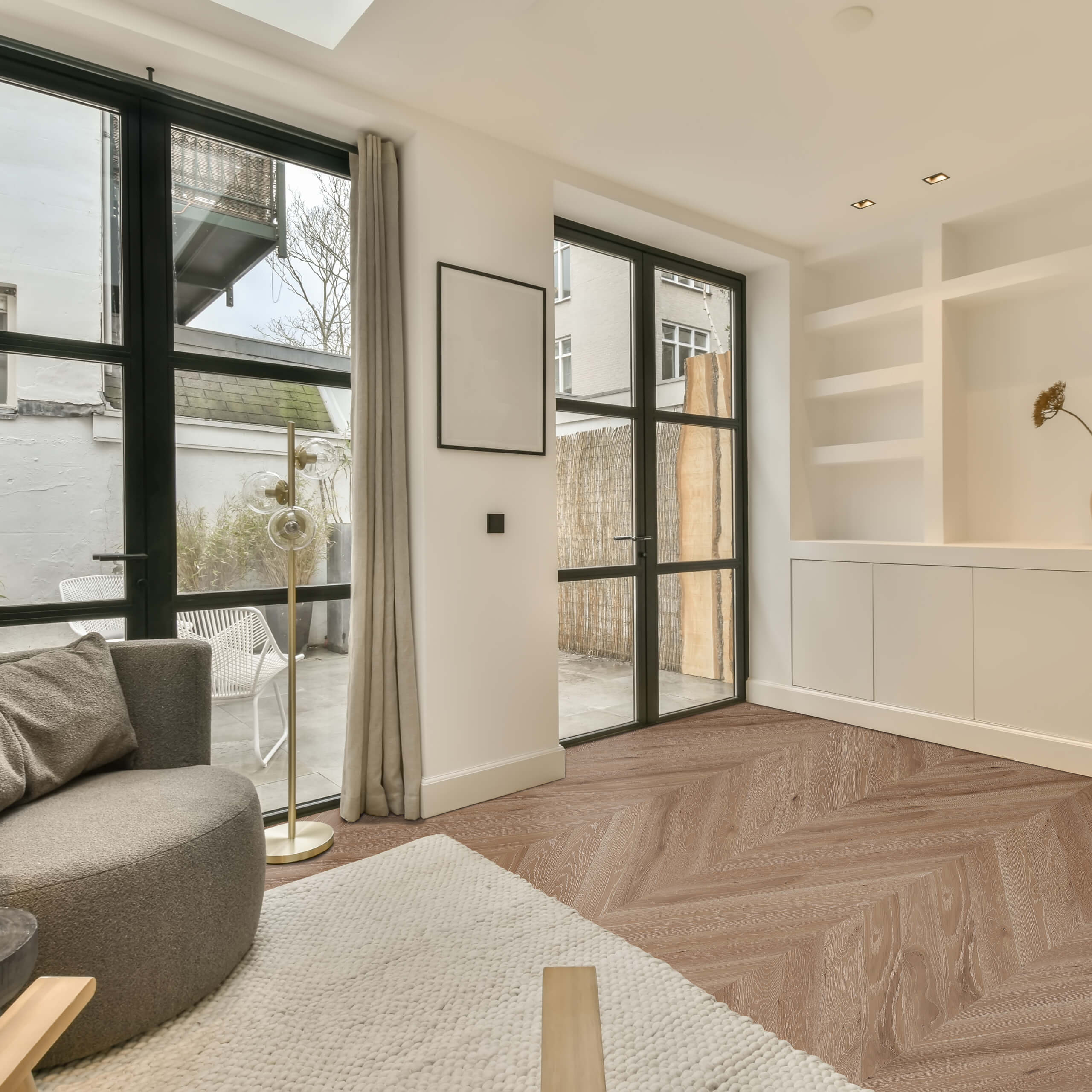 Premium Chevron Collection 780x125x14/3mm Engineered Wood Flooring - Waterproof & Durable for Boathouse, Deck, and Outdoor Use