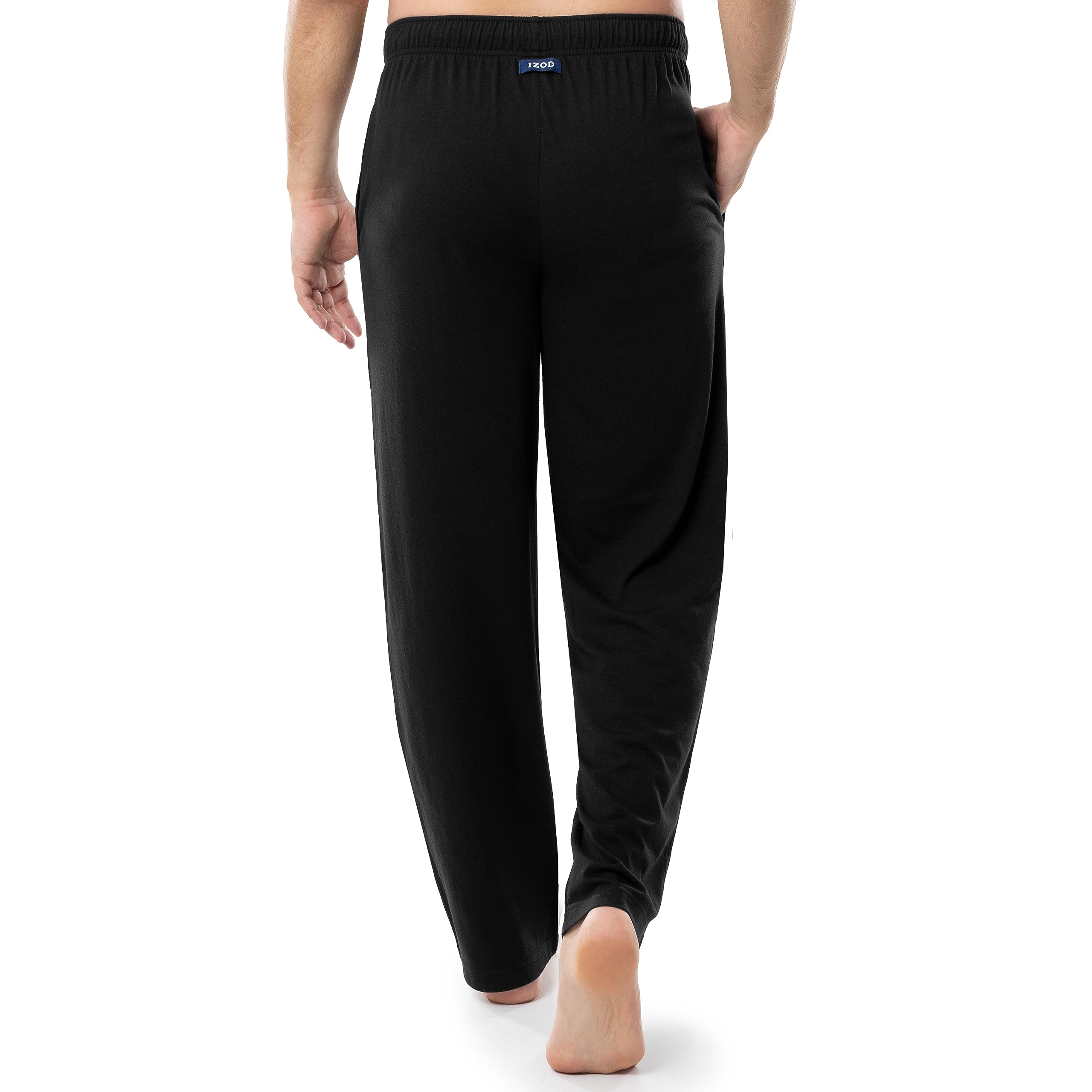IZOD Men's Jersey Knit Sleep Pants - Soft & Comfortable Lounge Pajama Bottoms for Relaxing at Home or Sleeping