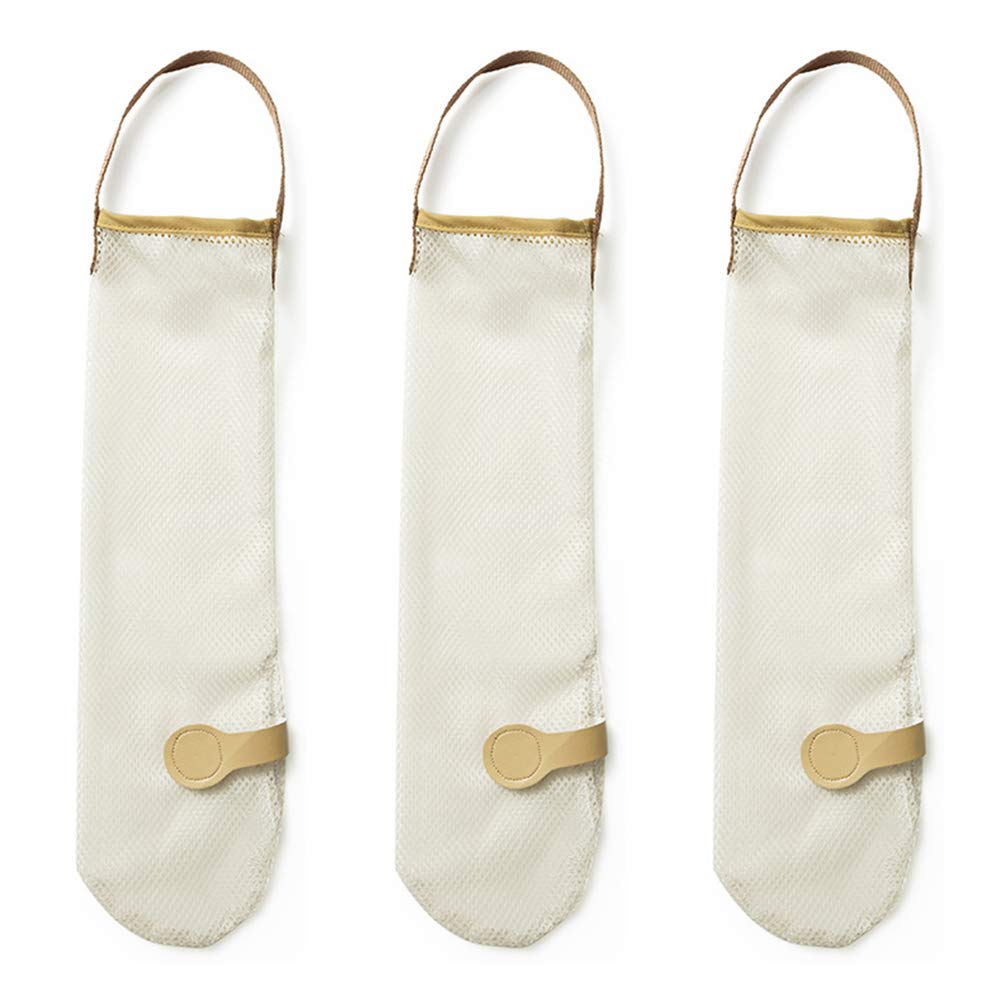 Juoyyo 3-Pack Reusable Mesh Storage Bags - Large Hanging Organizer for Kitchen, Bathroom & Groceries - Space Saving Wall Mount Laundry & Toy Storage Solution