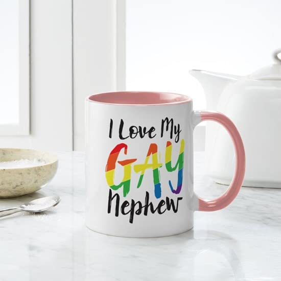 I Love My Gay Nephew Mug - 11 oz (325 ml) Ceramic Coffee Cup for Tea & Hot Drinks - Perfect Gift for LGBTQ+ Pride, Family Support & Daily Use