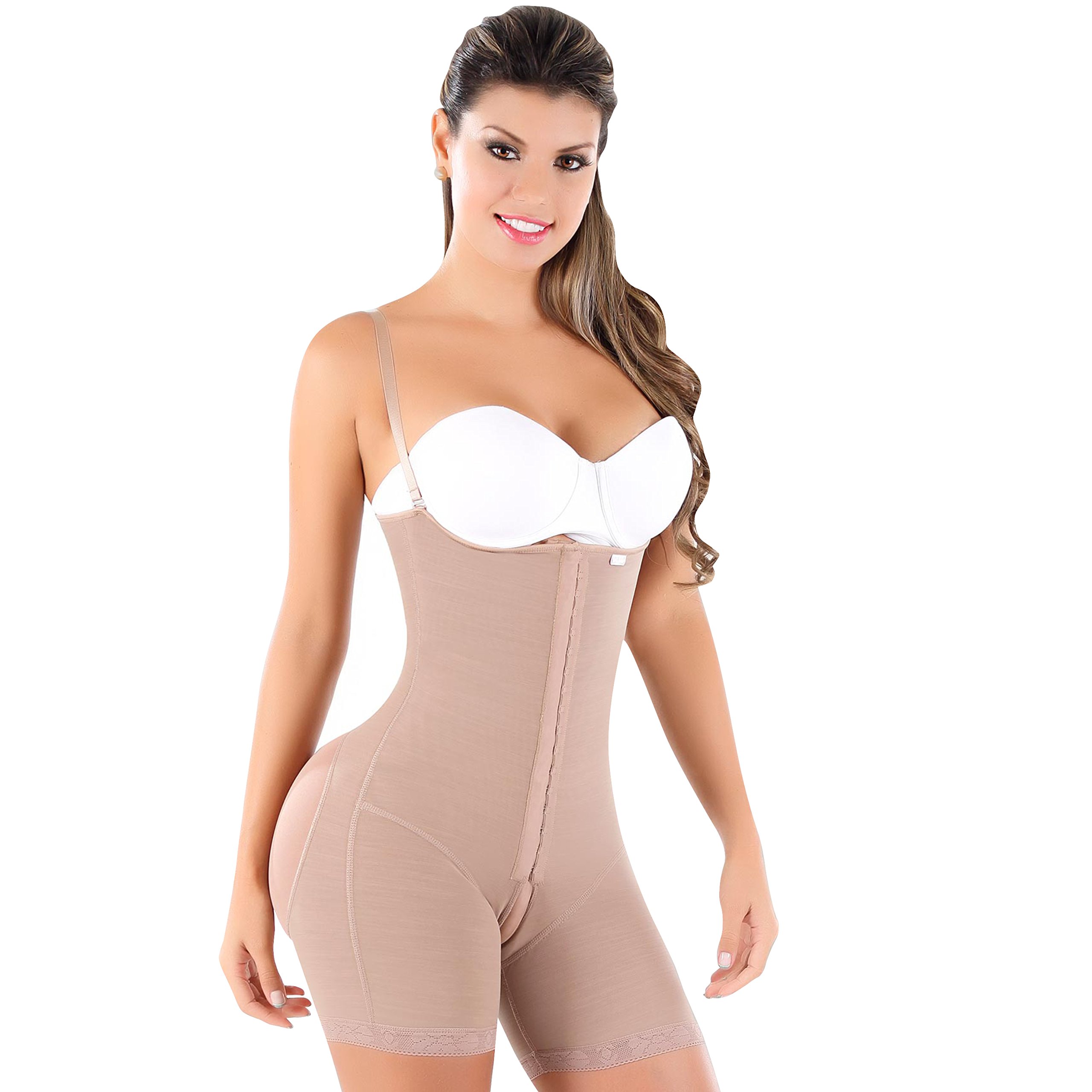 Aranza Women's Padded Shaper & Butt Lifter Shapewear with Zipper - Tummy Control Body Shaper for Waist Training & Hourglass Figure - Perfect for Dresses, Jeans & Special Occasions