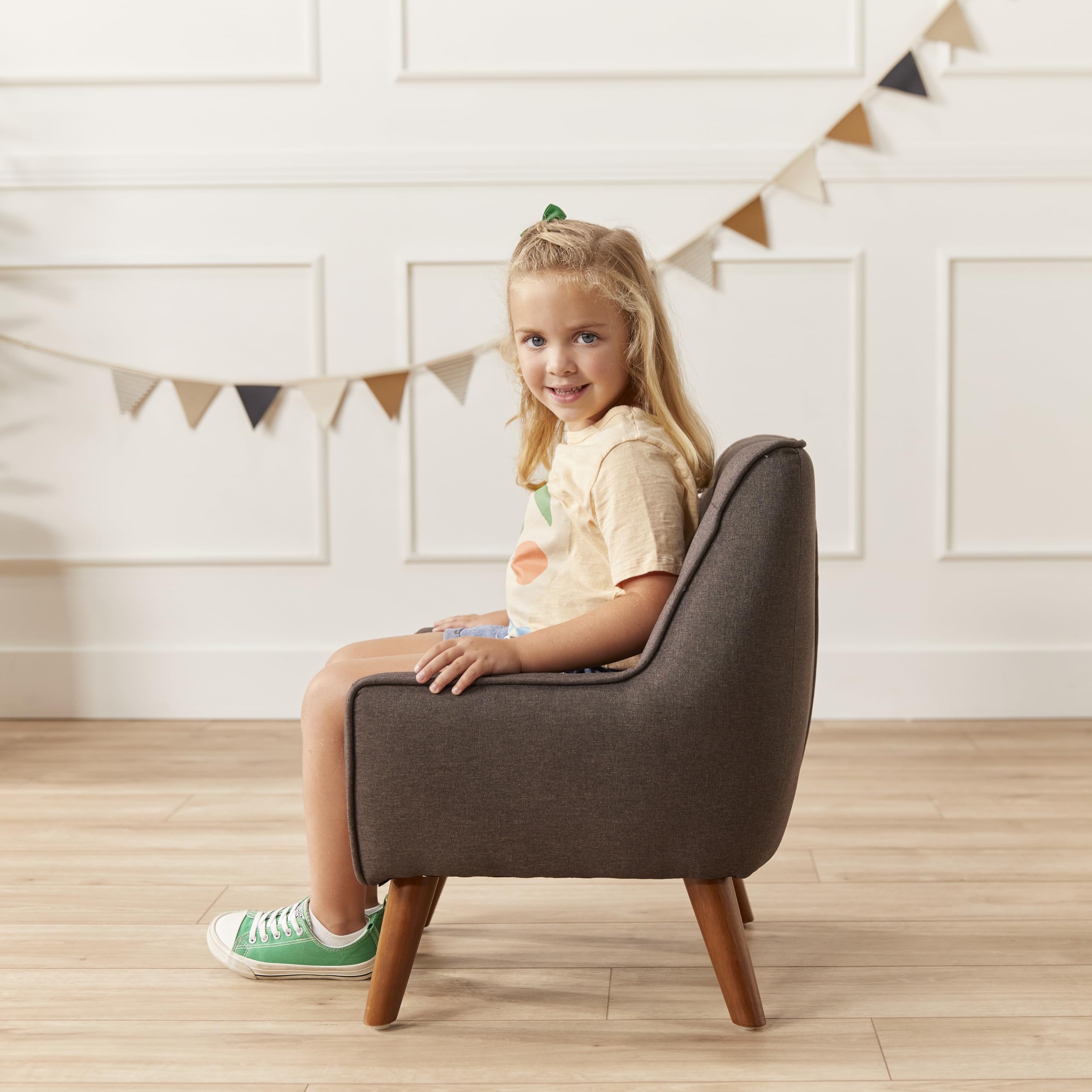 ECR4Kids Ezra Accent Chair for Kids - Modern Raisin-Colored Children's Furniture - Perfect for Bedrooms, Playrooms & Reading Nooks