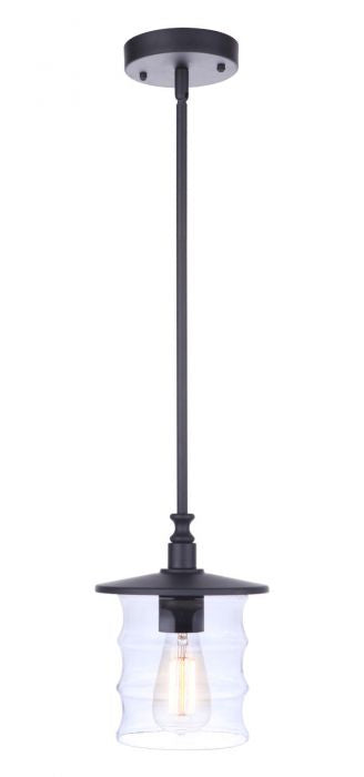 Canon One Light Outdoor Pendant Light Fixture - Black Midnight Finish - Weatherproof Hanging Light for Porch, Patio, Deck & Garden Decor