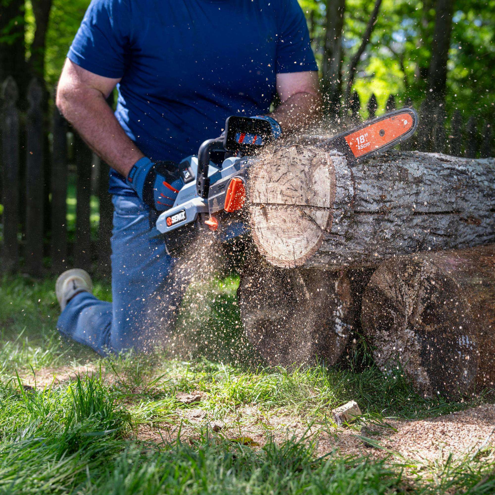 60V Max 16-Inch Brushless Cordless Chainsaw with 4.0Ah Battery & Charger - X6 Electric Chainsaw for Tree Trimming, Yard Cleanup & Wood Cutting