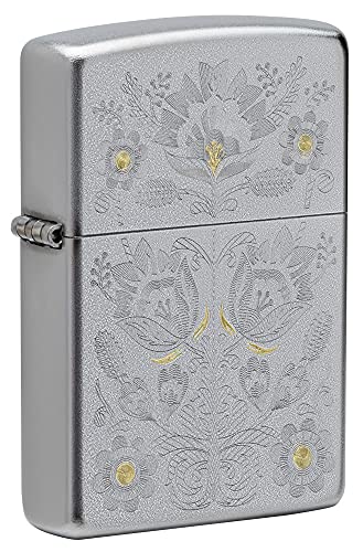 Satin Chrome Painted Floral