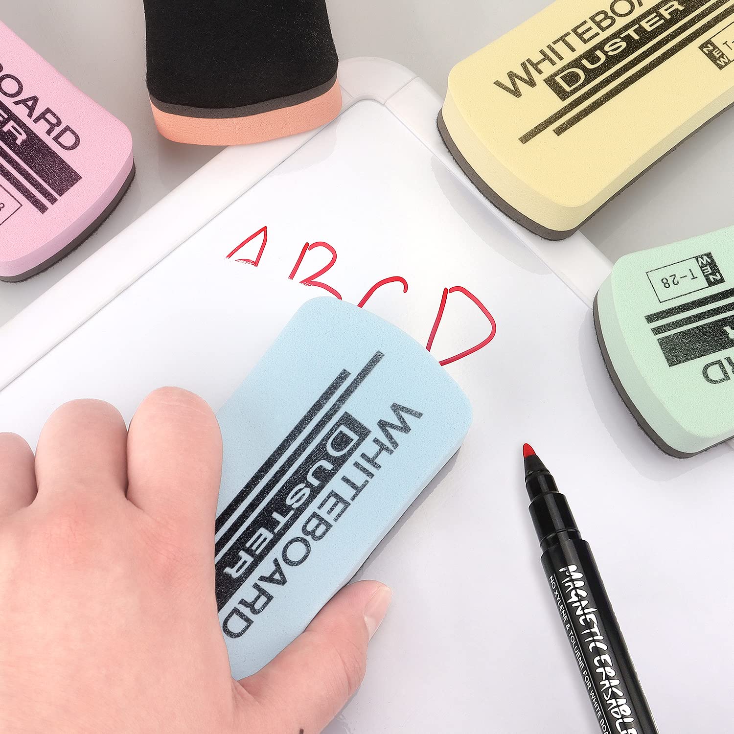 Tamaki 6 Pack Magnetic Dry Erase Board Erasers - Colorful Pastel Whiteboard Cleaners for Kids, Classroom, Office & Home Use - Perfect for School Supplies, Teacher Tools & Home Organization