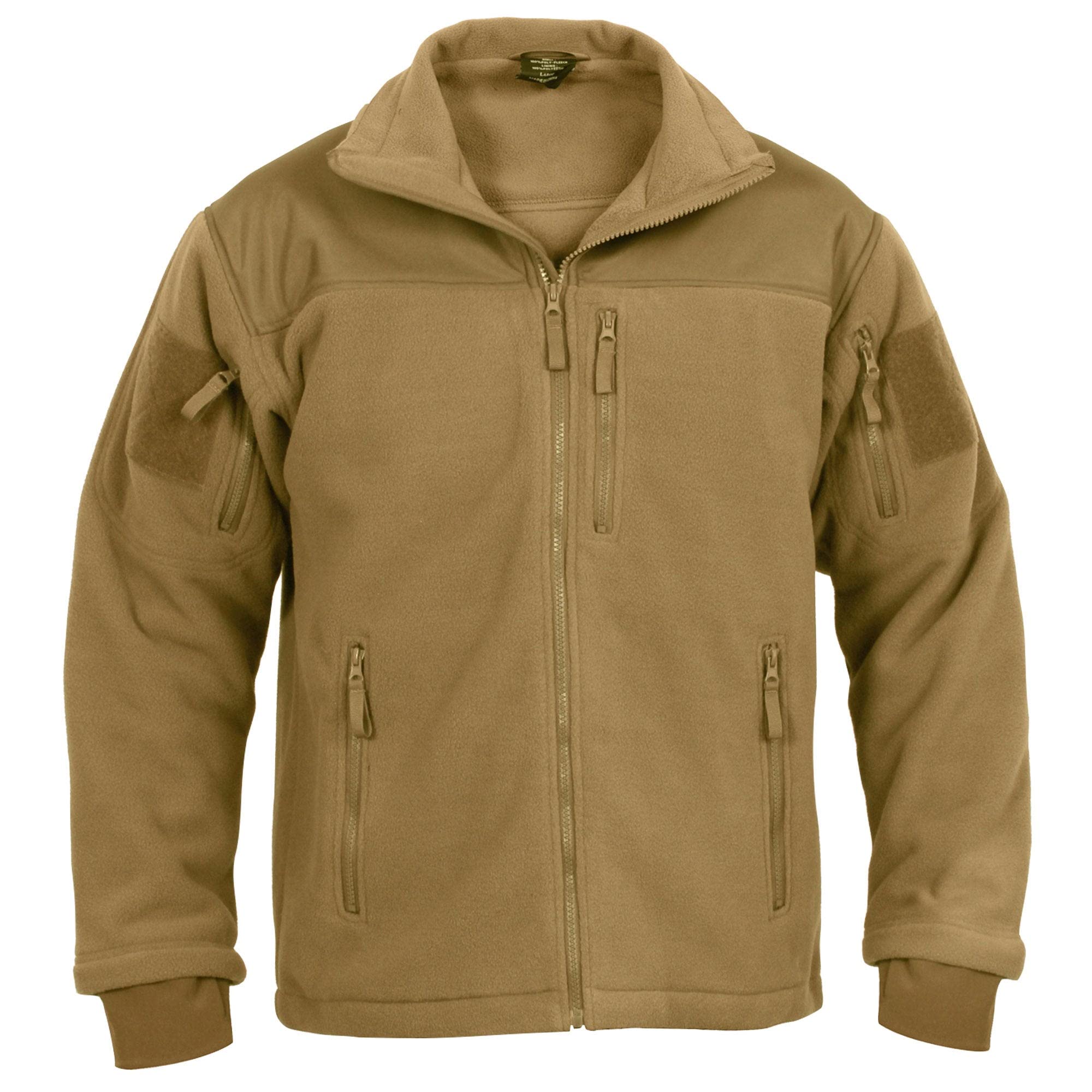 Spec Ops Tactical Fleece Jacket - Coyote Brown XXL Size | Military Grade Outdoor Jacket for Hunting, Hiking & Cold Weather Activities