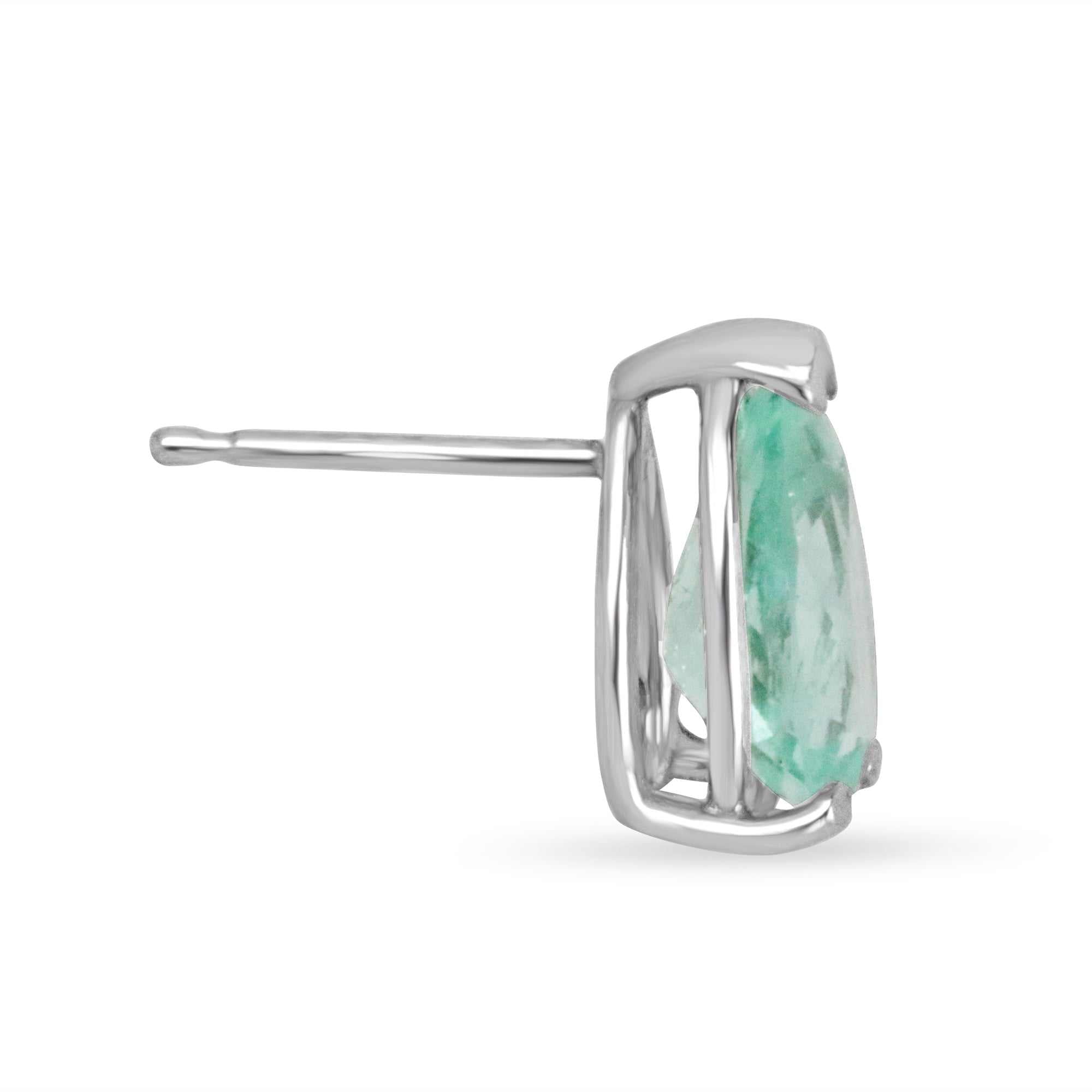 2.50tcw Light Green Emerald Tear Drop Solitaire Stud Earrings in 14K Gold - Elegant Jewelry for Women, Perfect for Weddings, Parties & Special Occasions