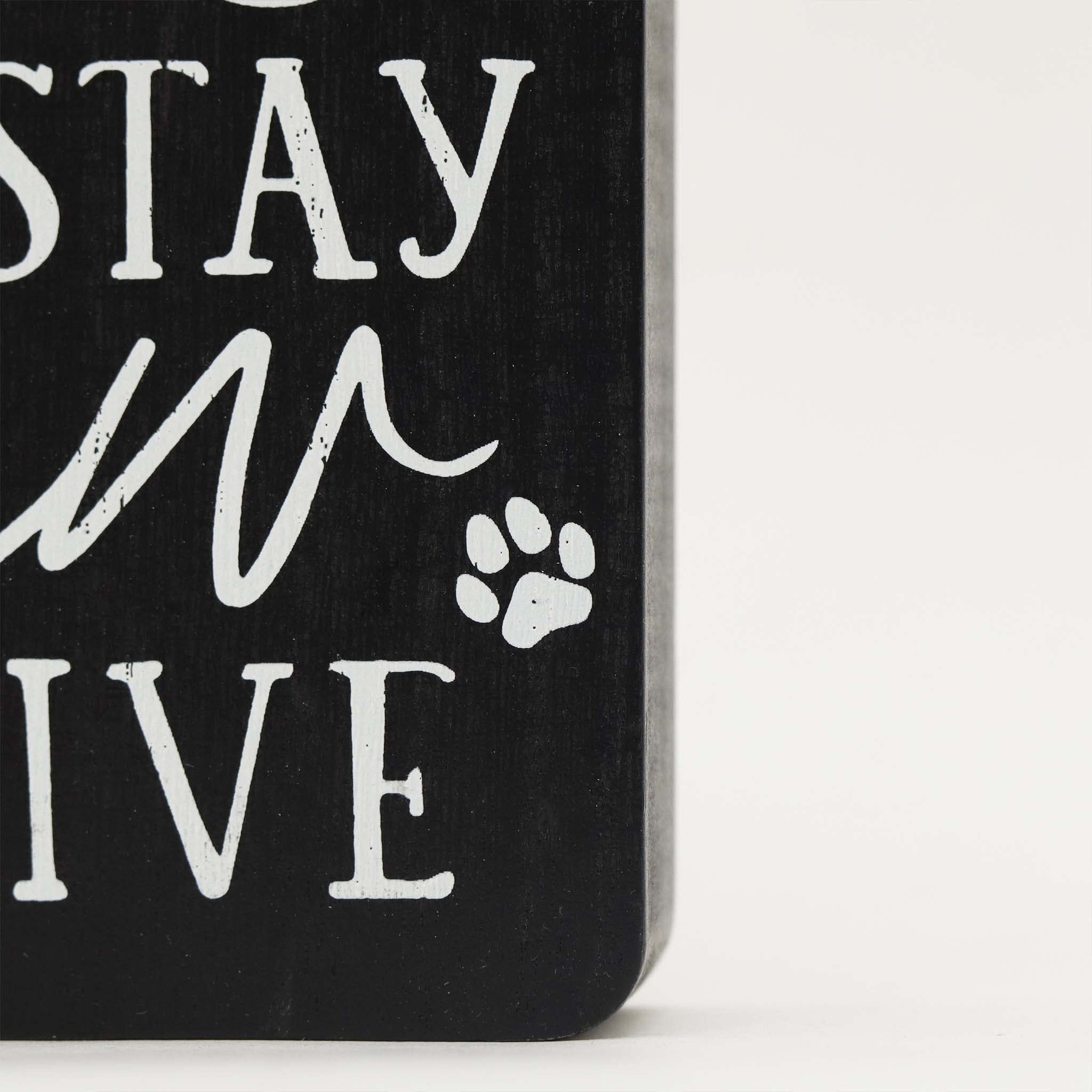 Stay Paw-sitive Wooden Pet Sign - Funny Dog Lover Decor with Paw Print Design - Perfect for Home, Office & Veterinary Clinic Decorations