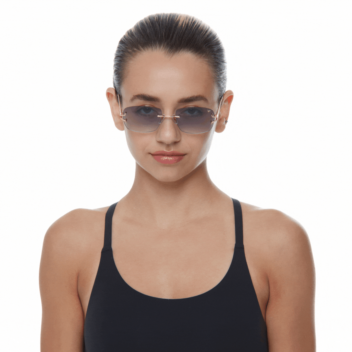 24KT Rose Gold Bal Harbour Rimless Drill Mount - Premium Eyeglass Frame for Fashion & Everyday Wear