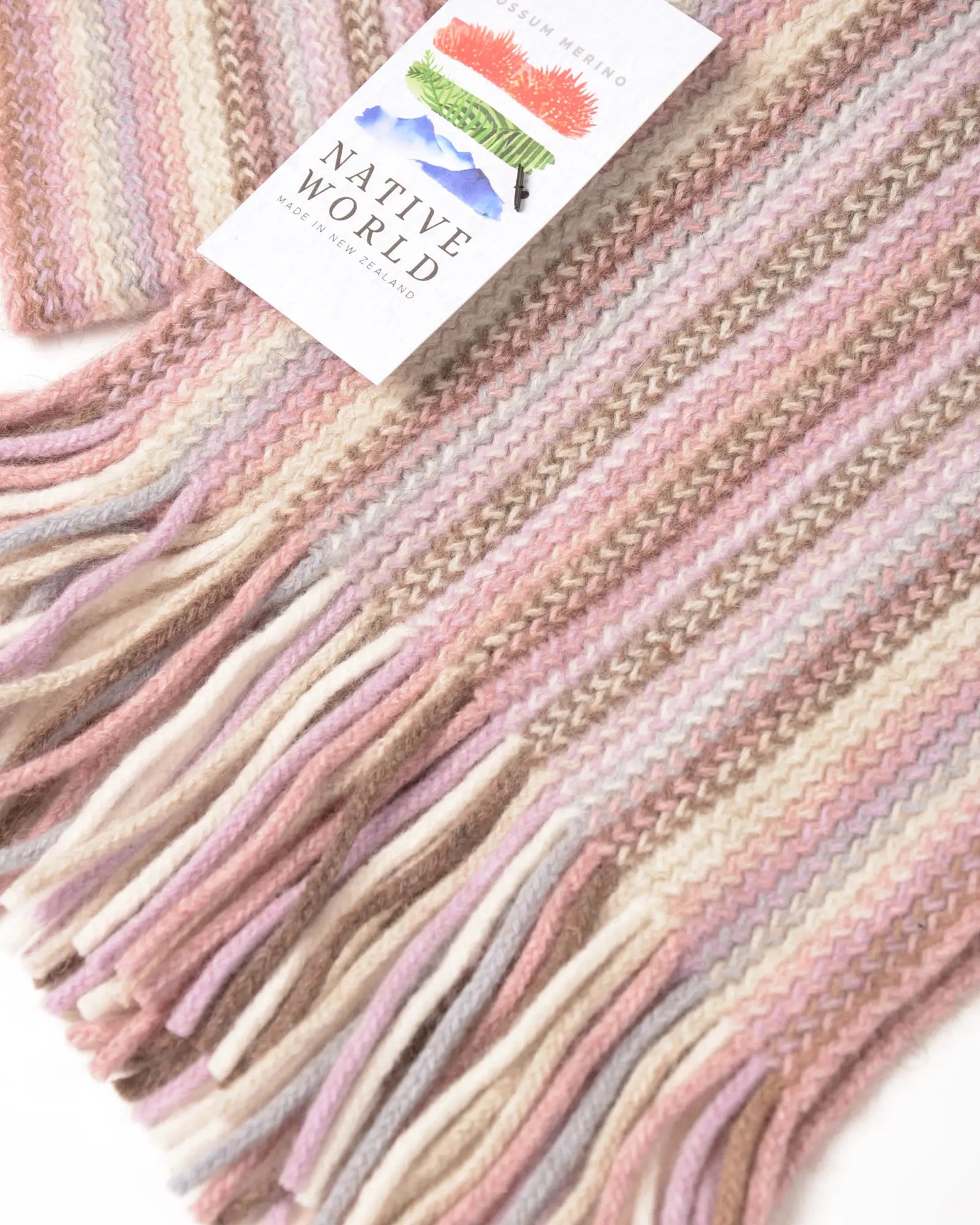 Lily Pink Cream Multi Stripe Scarf NX378 - Soft & Stylish Fashion Accessory for Women, Perfect for Winter, Fall, and Everyday Outfits