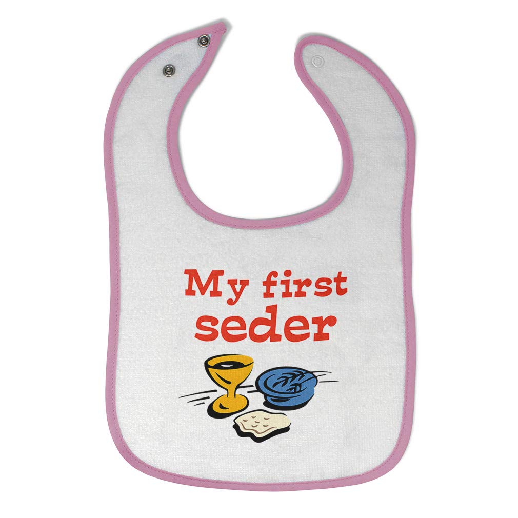 Funny Humor Cotton Baby Bibs & Burp Cloths Set - Soft White & Pink Design for Toddler Girls & Boys | Perfect for Feeding, Messy Play & First Seder Celebrations