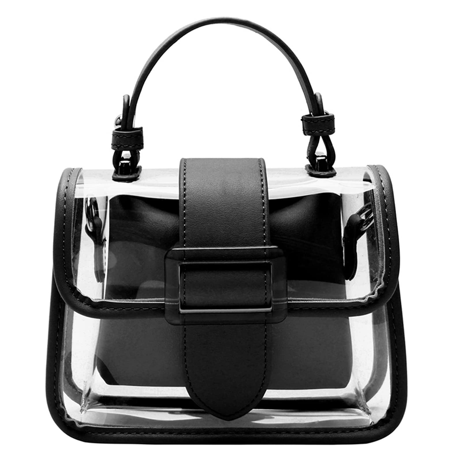 Women's Small Clear Handbag - 2 in 1 Shoulder Crossbody Bag with Chain Strap | Fashionable Transparent Purse for Parties, Travel & Everyday Use