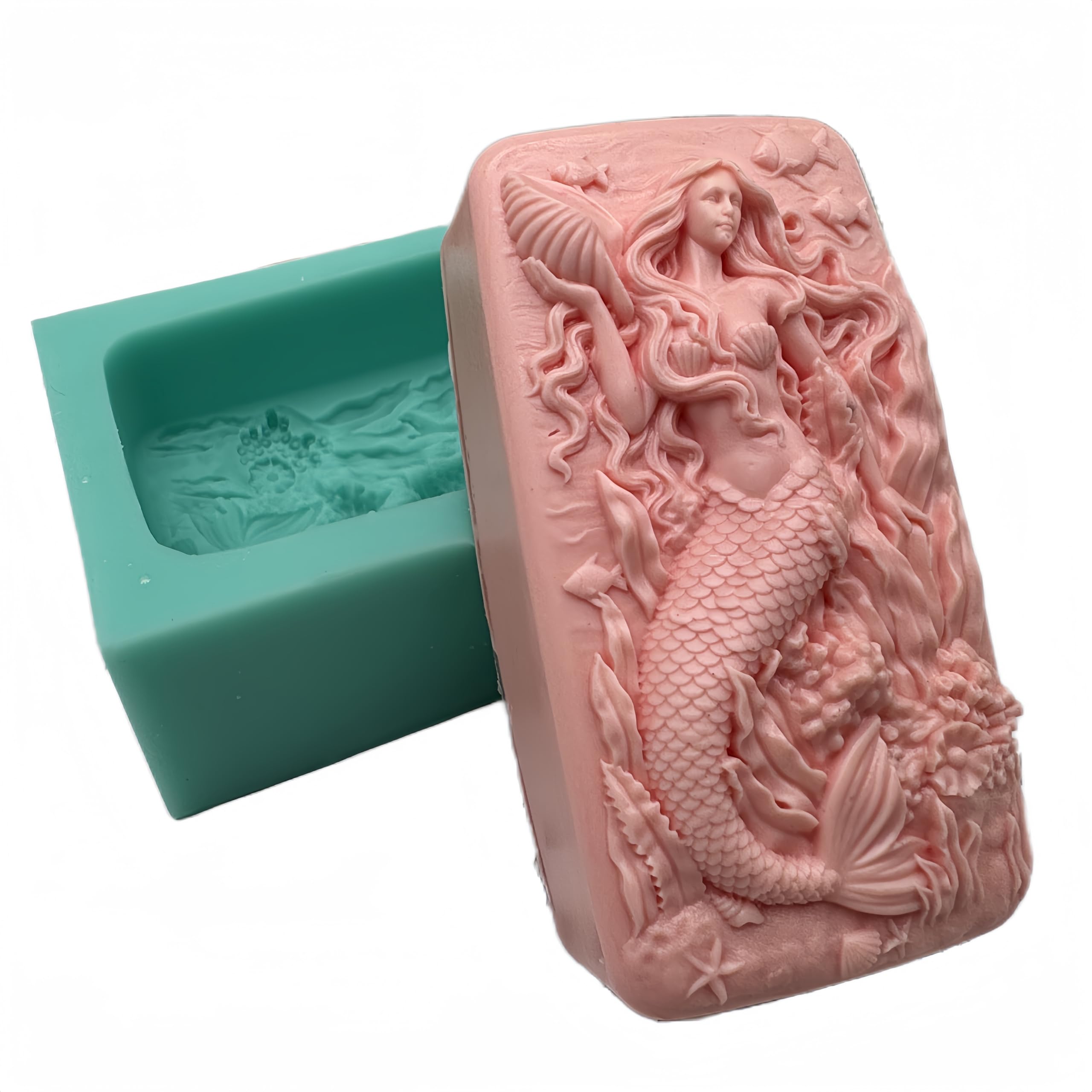 Premium Silicone Mermaid & Fish Soap Molds - DIY Handmade Soap, Lotion Bars, Bath Bombs & Resin Art Craft Molds - Perfect for Spa Gifts, Home Decor & Kids Crafts