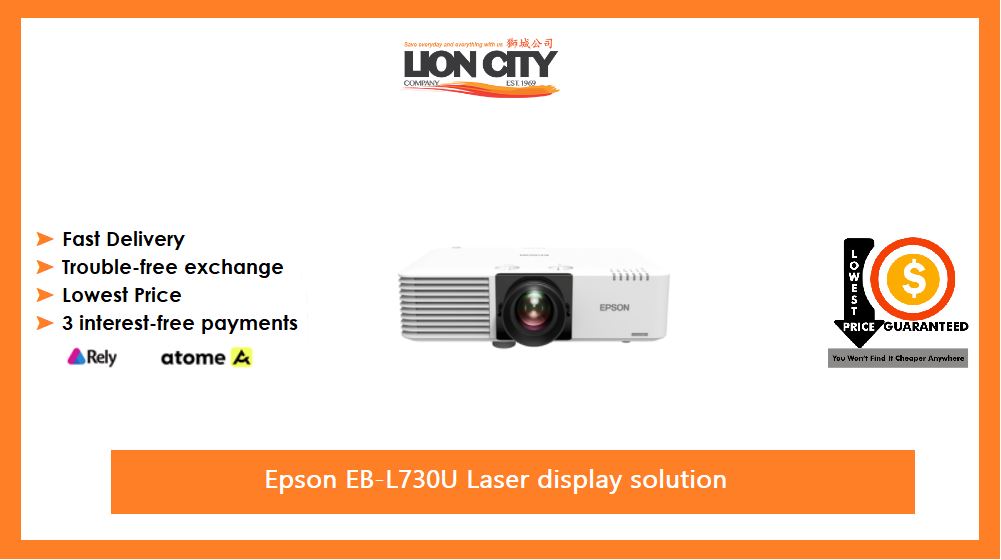 Epson EB-L730U 3LCD Laser Projector - 7,000 Lumens, WUXGA Resolution for Business Presentations, Classrooms & Home Theater
