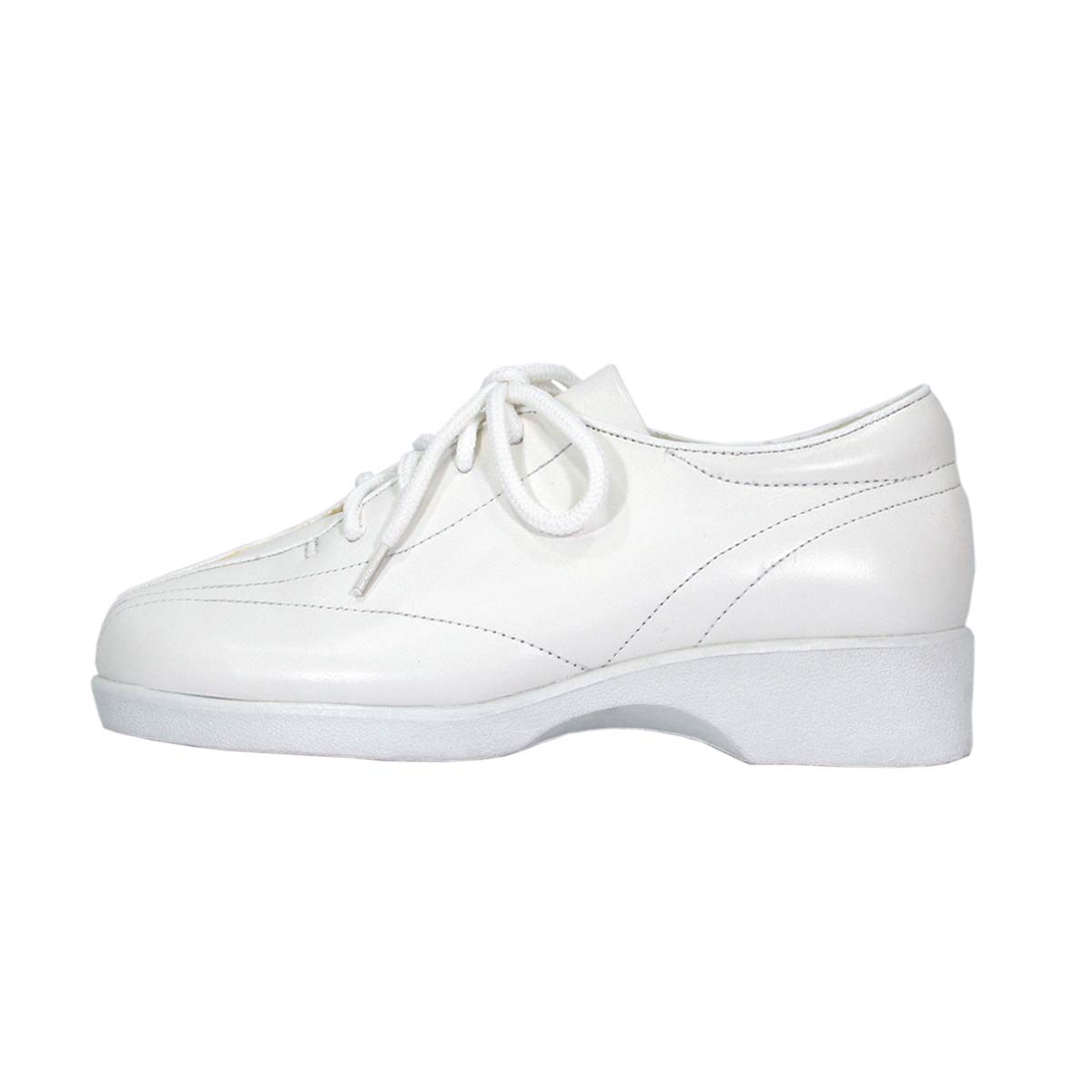 24 Hour Comfort Norma Women's Wide Width Cushioned Leather Lace Up Sneakers - Breathable Walking Shoes for Work, Travel & Everyday Wear