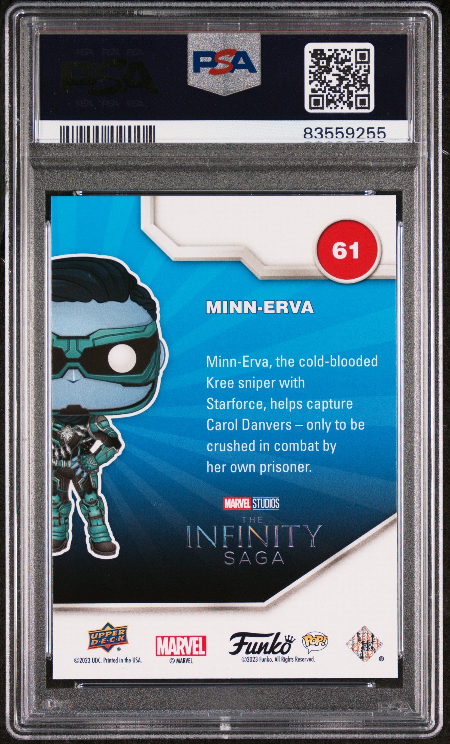 2023 Upper Deck Funko Pop Marvel Minerva Platinum #61 PSA 10 Graded Collectible - Perfect for Marvel Fans, Pop Culture Collectors & Display Cases