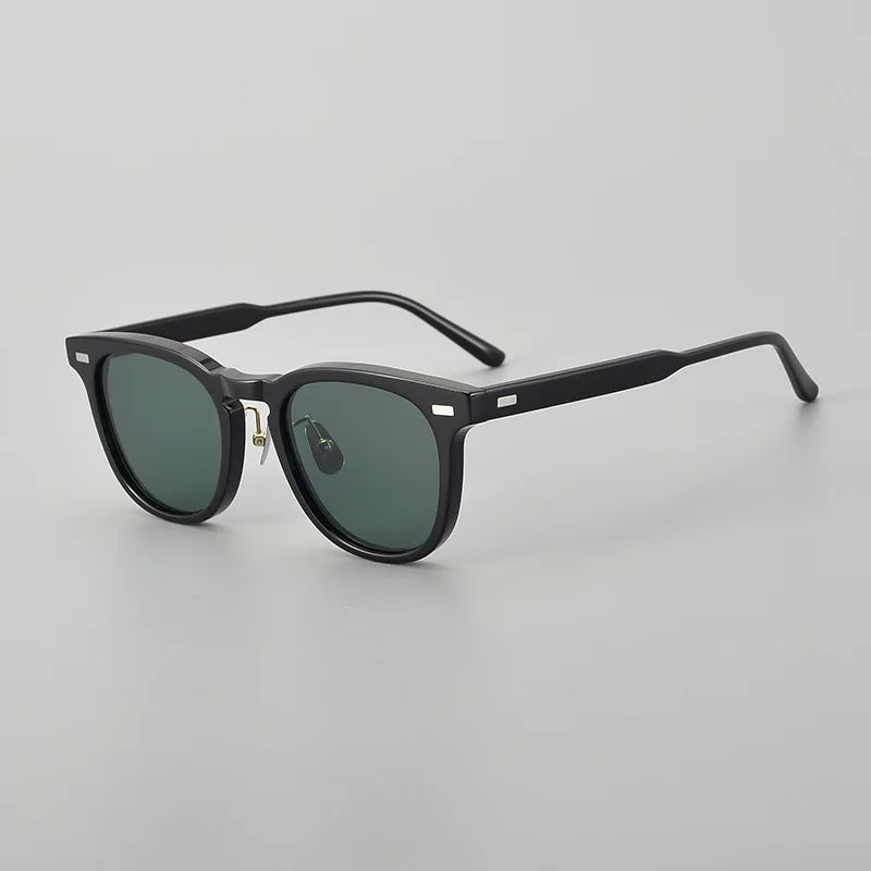 Black Unisex Square Polarized Sunglasses - Full Rim Acetate Frame UV Protection for Men & Women - Perfect for Driving, Beach, and Outdoor Activities