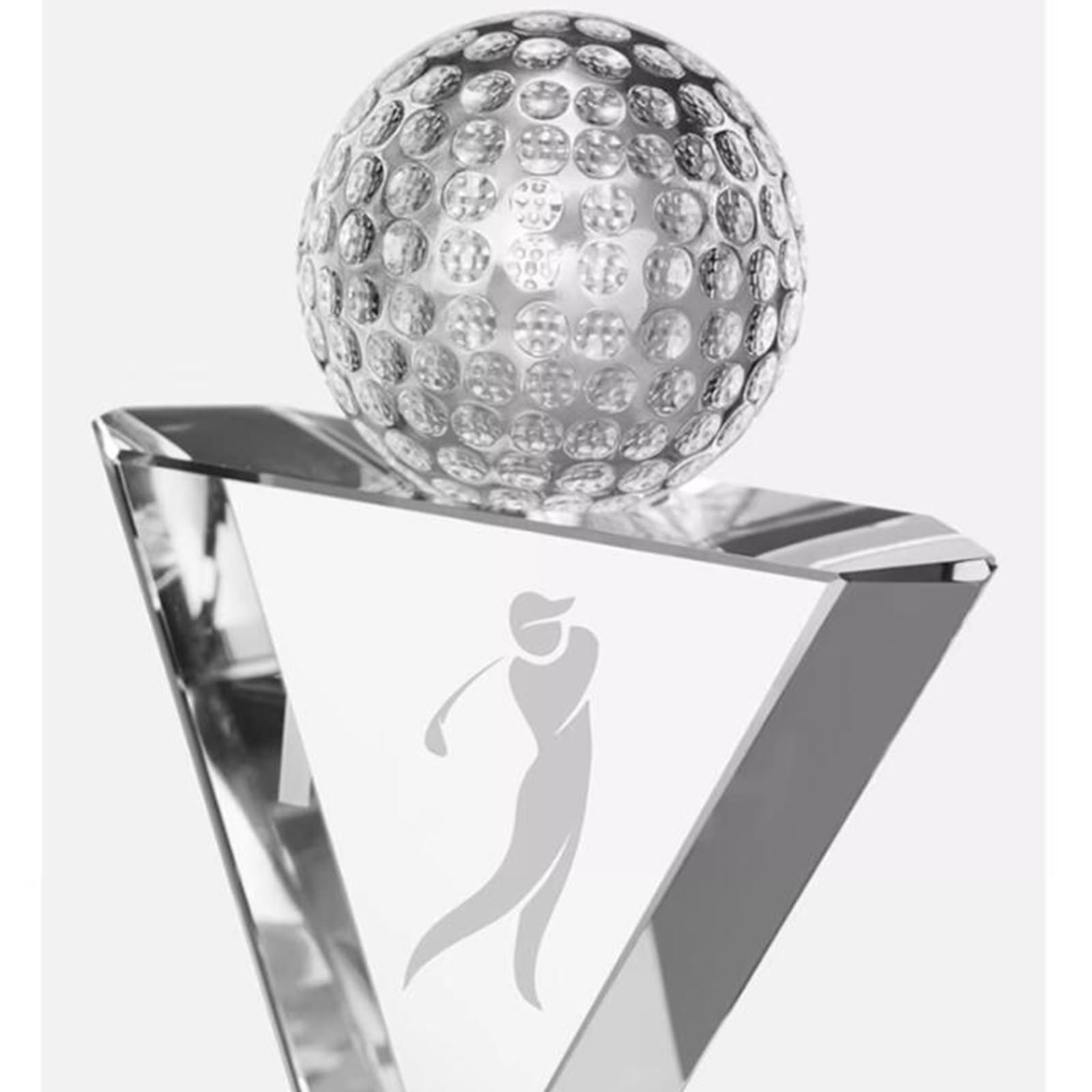 Premium Clear Crystal Golf Trophy Awards - Customizable Team Championship & Longest Distance Medals | Business Gifts, Corporate Recognition, Golf Tournament Prizes | Perfect for Sports Events, Office Awards & Achievement Celebrations