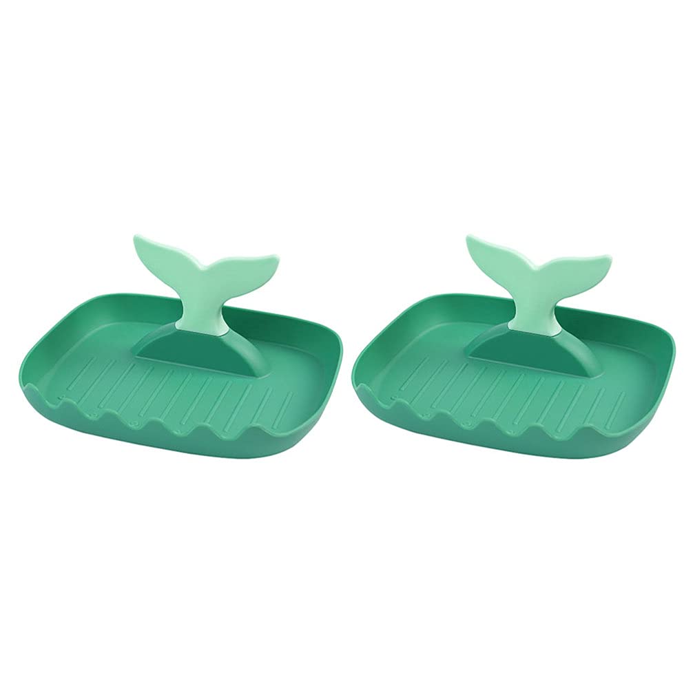 FRCOLOR 2-Pack Pot Lid Holder Stand with Spoon Rest - Kitchen Utensil Organizer for Stove Top, Cutting Board & Drip Tray - Perfect for Cooking, Baking & Kitchen Organization (Green)