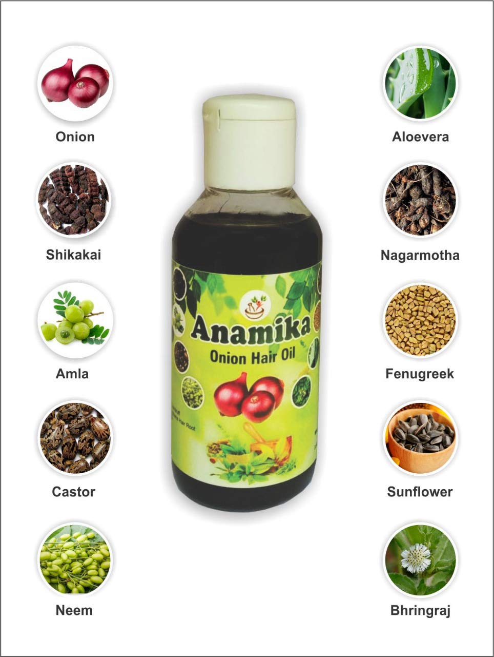 Anamika Natural Onion Hair Oil for Hair Growth & Repair - 100ml Handmade Hair Treatment for Dry, Damaged Hair - Perfect for Daily Scalp Massage & Night Hair Care Routine