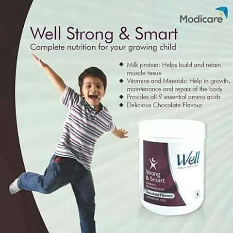 Modicare Well Strong & Smart Chocolate Flavor Protein Powder 200g - Supports Muscle Growth & Brain Function - Perfect for Post-Workout Recovery & Healthy Snacking