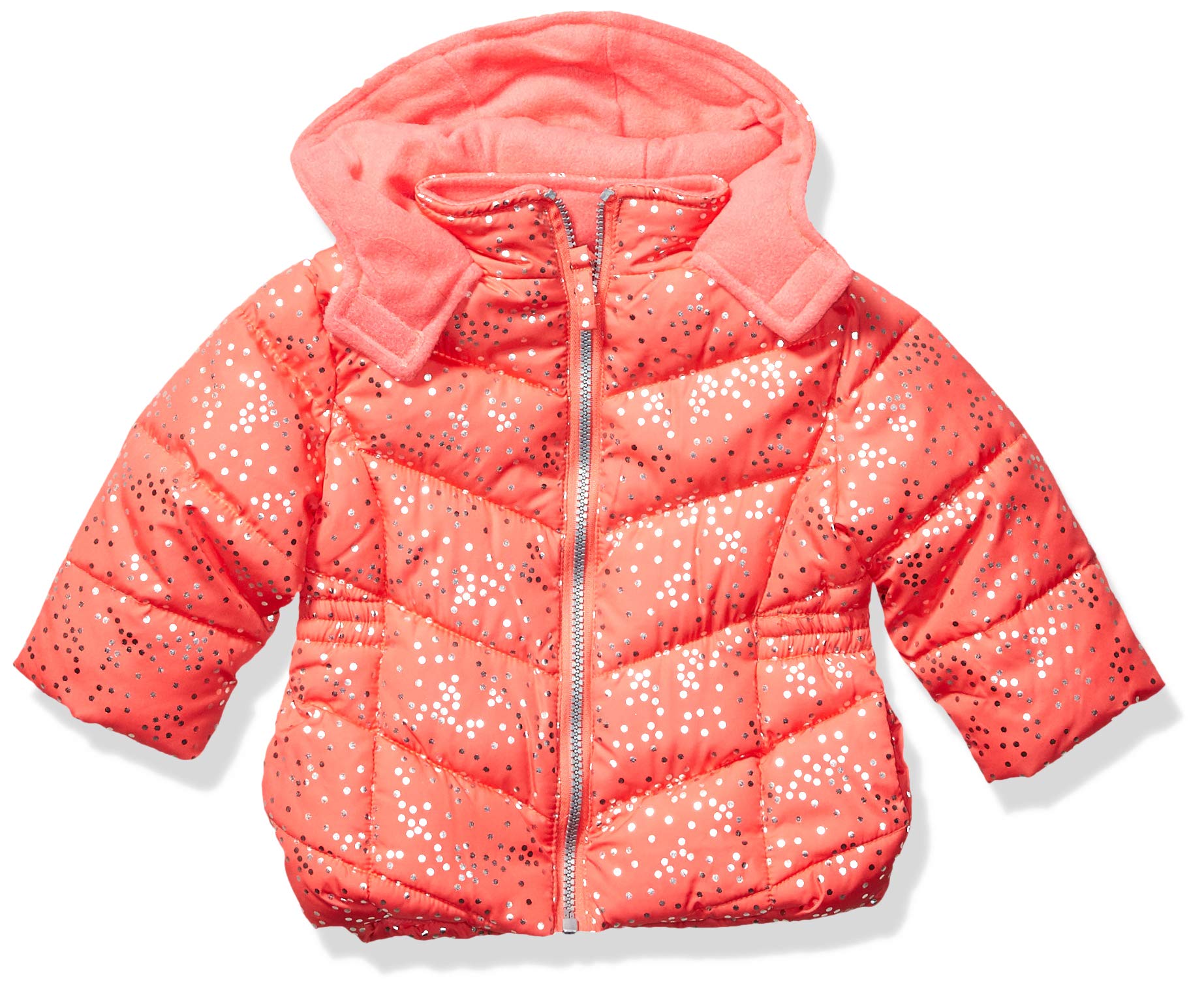 Pink Platinum Baby Girls Puffer Jacket with Spray Foil Print - Warm Winter Coat for Toddler Girls, Perfect for Outdoor Play & Holiday Photos