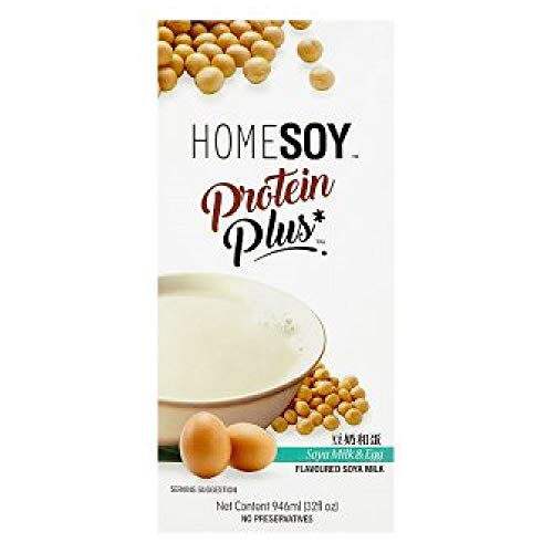 Homesoy Protein Plus Soy Milk - Egg Flavored Soy Milk, 946ml (3 Pack) | High Protein Plant-Based Milk for Breakfast, Smoothies & Baking