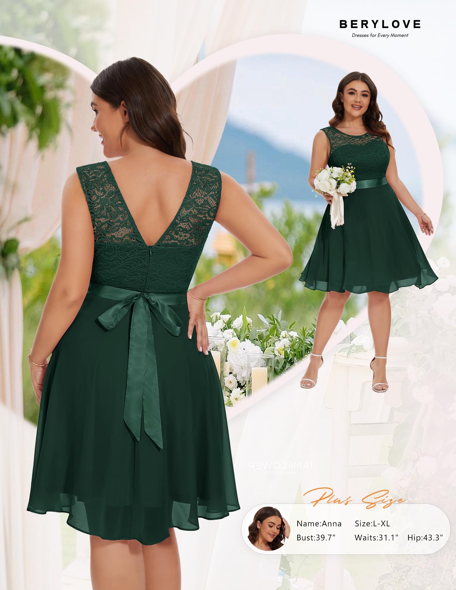 BeryLove Women's Short Prom Dress Lace Wedding Guest Cocktail Party Bridesmaid Formal Gown - Perfect for Homecoming, Evening Parties & Special Occasions