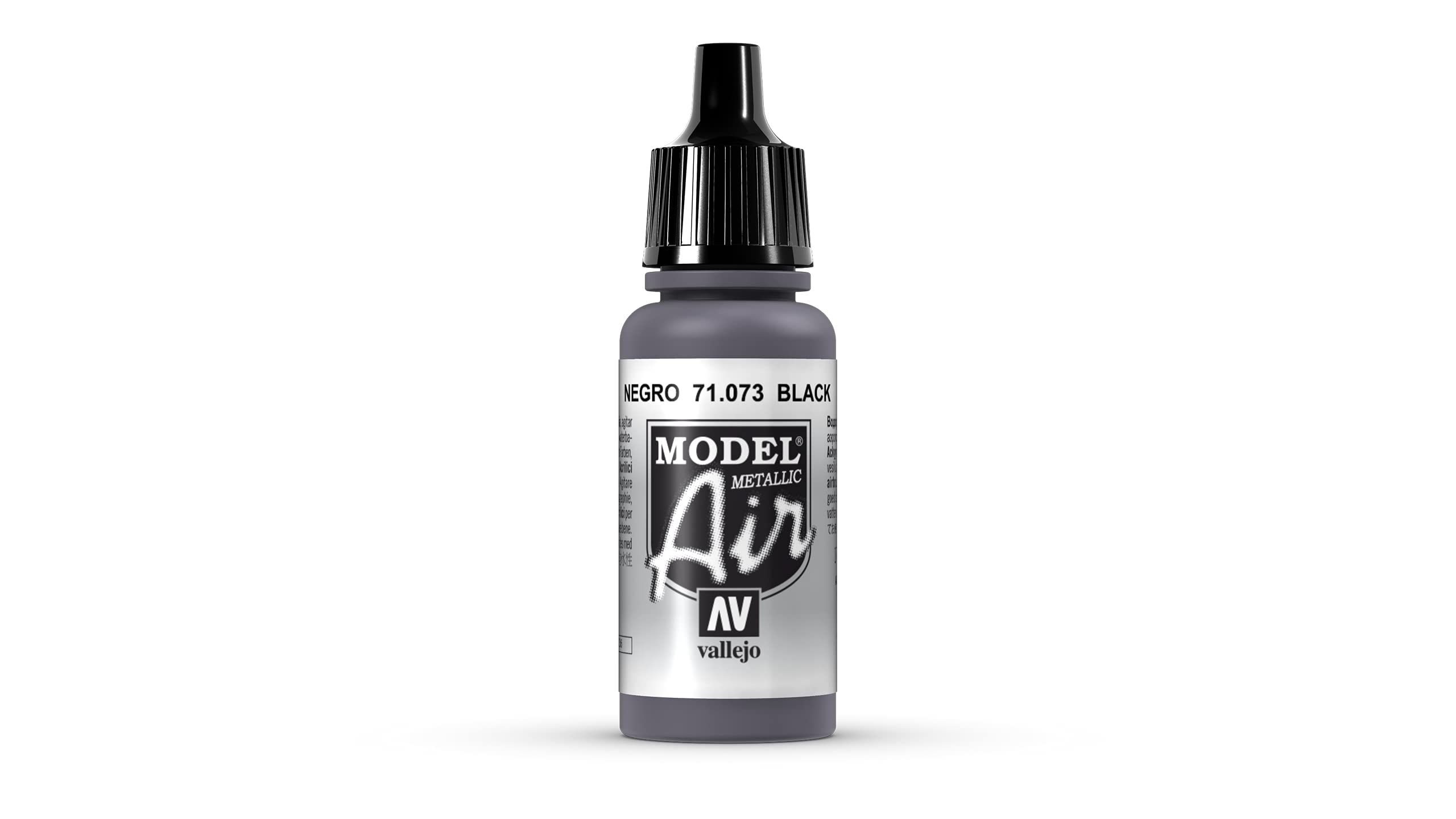 Vallejo Black Metal Paint - 17ml Bottle for Miniatures, Models & Hobby Projects - Premium Metallic Finish for Warhammer, Dioramas & Scale Models