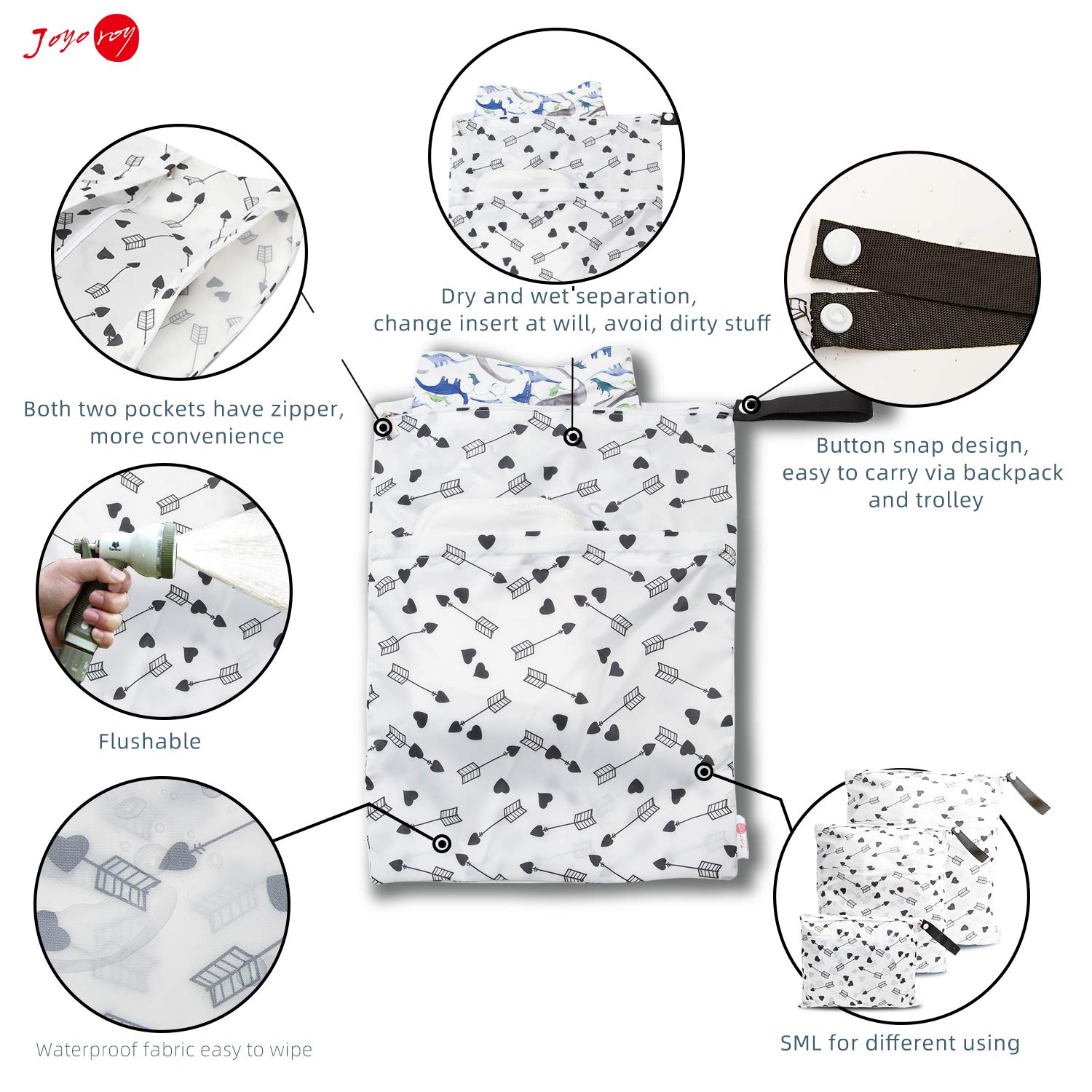 Joyo Roy Waterproof Yoga Gym Bag - Multi-Purpose Wet Dry Separate Compartment Bag for Swimming, Diapers & Clothes | Ideal for Yoga, Gym, Beach & Baby Care