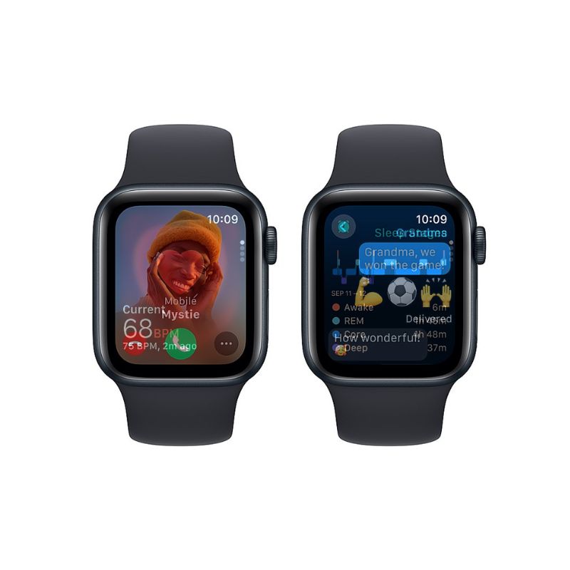 Apple Watch SE 2nd Gen 2024 (GPS) 40mm Midnight Aluminum Case with Midnight Sport Band M/L - Perfect for Fitness Tracking & Everyday Wear