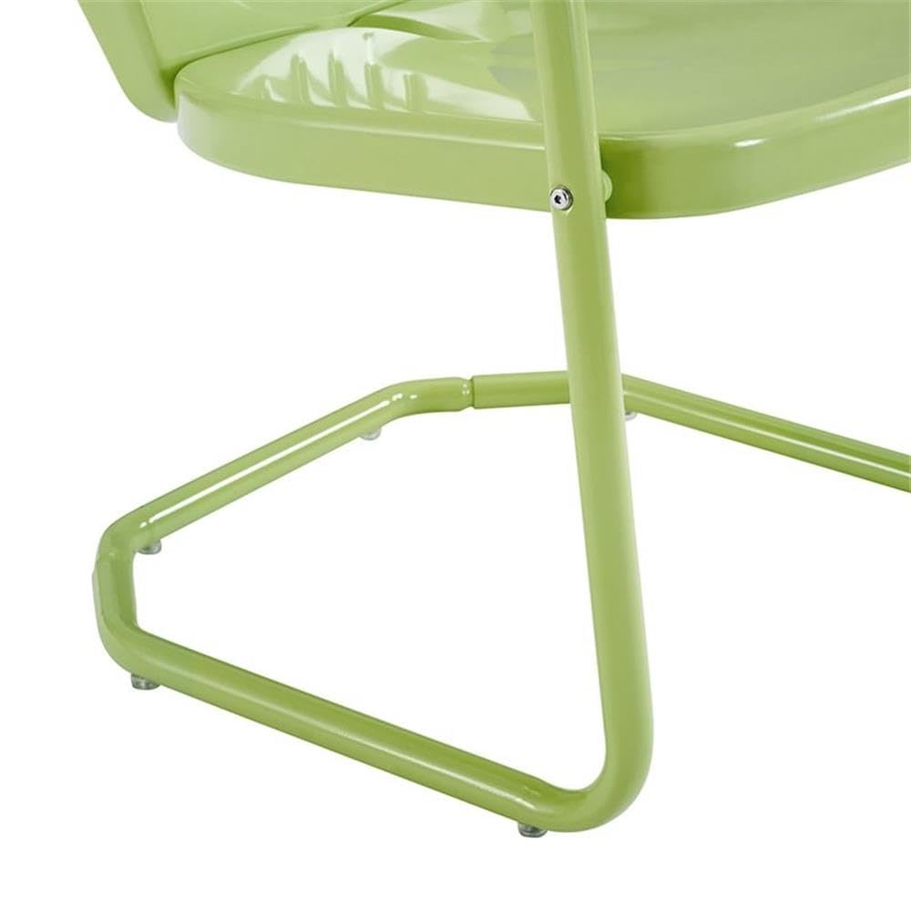 Durable Industrial Steel Metal Patio Chair with Lime Gloss Finish - Perfect for Outdoor Dining, Garden Relaxation & Poolside Lounging
