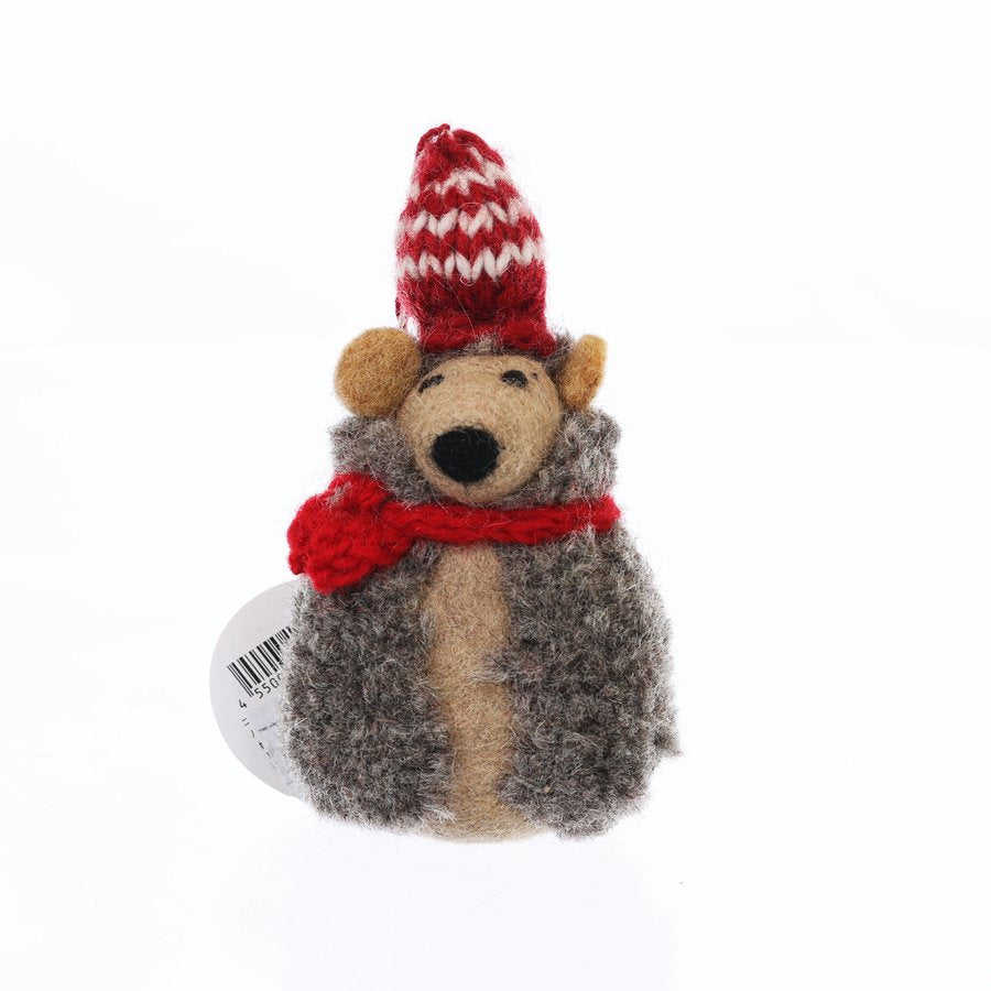MARKS Knit Ornament Mascot Hedgehog - Handmade Christmas Tree Decor (32g) | Perfect for Holiday Home Decor, Gift Giving & Festive Party Decoration