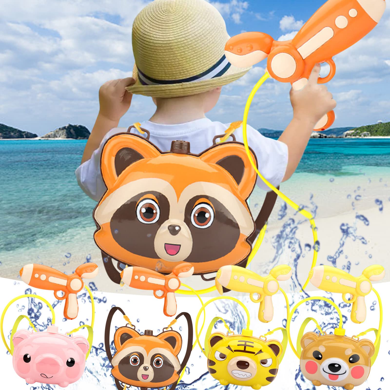 **Kids Water Spray Backpack Toy - Fun Outdoor Summer Water Play for Boys & Girls, Beach & Pool Party Essential, Pull-Out Sprayer for Cooling Off in Hot Weather**