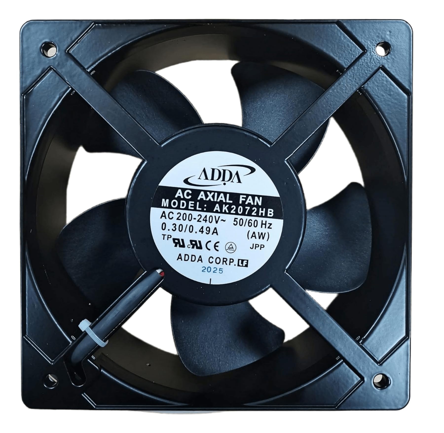 AK2072HB 205mm 2-Wire Cooling Fan 200-240V 0.30-0.49A for PC Case, Server Rack & Electronics Cooling - High Airflow 20cm Computer Fan