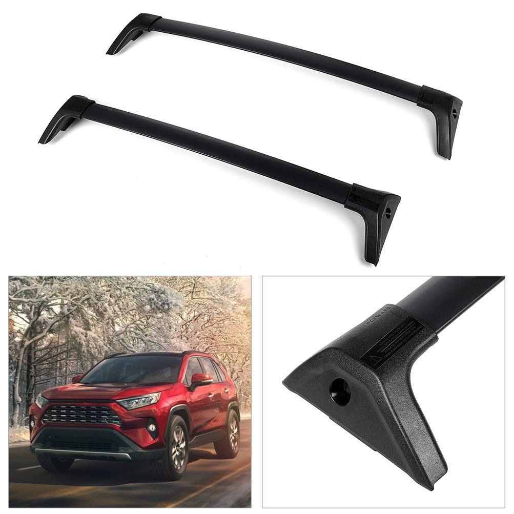 2Pcs Black Aluminum Roof Racks Cross Bars - 150LBS Capacity, Compatible with Toyota RAV4 2019-2021 Models - Heavy Duty Cargo Carrier for Rooftop Luggage & Travel Gear - Perfect for Road Trips, Camping & Outdoor Adventures