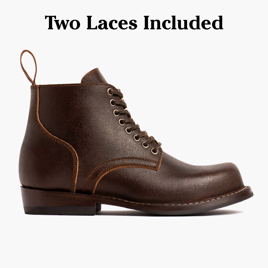 Brawler Cinnamon Waxed Leather Boots - Durable & Stylish for Outdoor Work, Hiking & Casual Wear