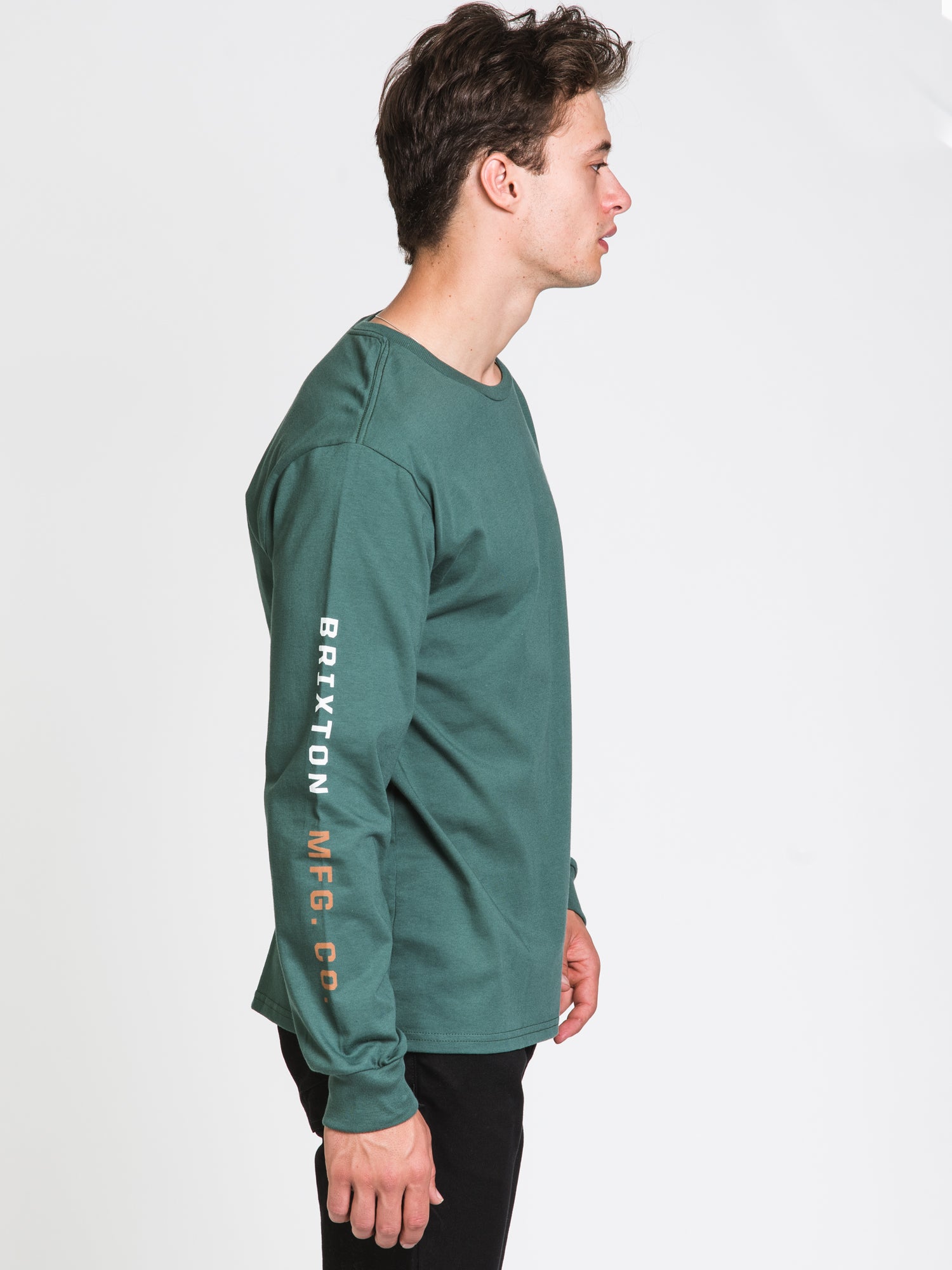 Brixton Crest Long Sleeve T-Shirt for Men | Premium Cotton Crewneck Tee | Casual & Streetwear Style | Perfect for Everyday Wear, Layering, and Outdoor Activities