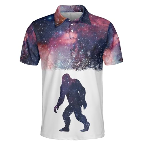 Bigfoot & Sasquatch Animal Print Polo Shirts for Men & Women - Short Sleeve Moisture Wicking Golf Shirts - Dry Fit Series 23 - Perfect for Golf, Casual Wear & Outdoor Activities