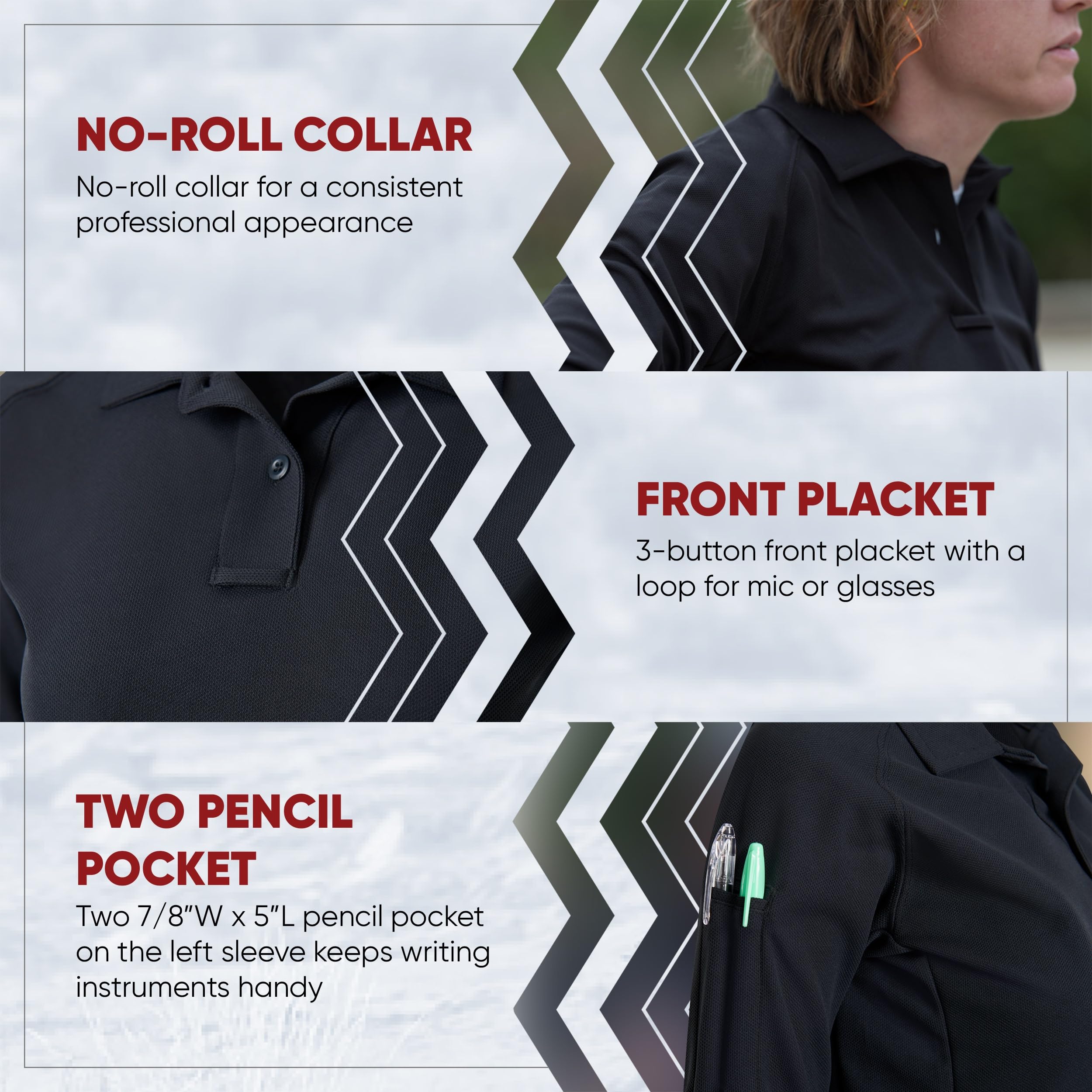 Vertx Women's Tactical Polo Shirt - Long Sleeve Performance Shirt with Breathable & Moisture-Wicking Fabric for Outdoor Activities, Hiking & Tactical Training