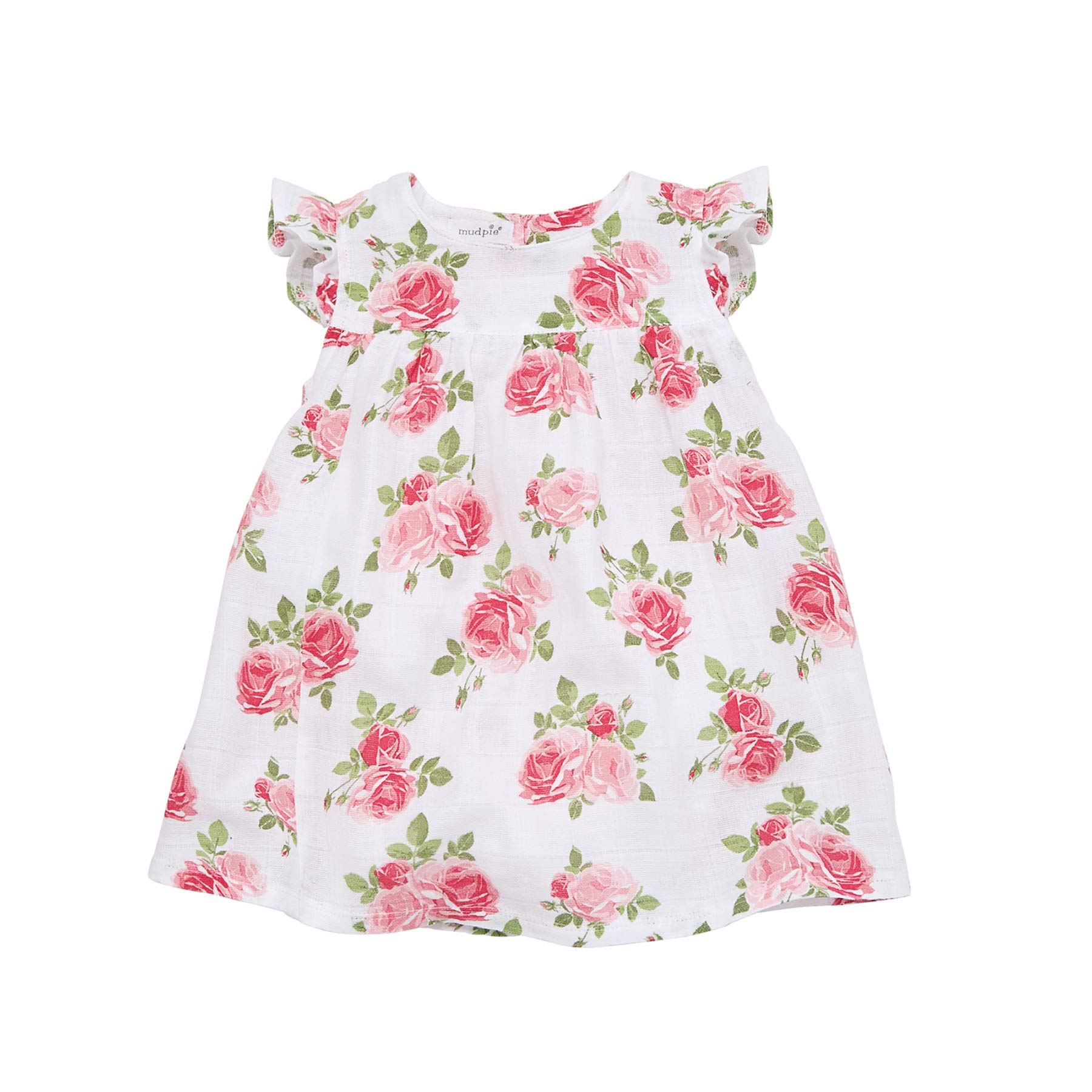 Mud Pie Baby Girls' Floral Printed Muslin Dress - Soft & Comfortable Cotton Dress for Infants & Toddlers - Perfect for Playdates, Parties & Photo Shoots