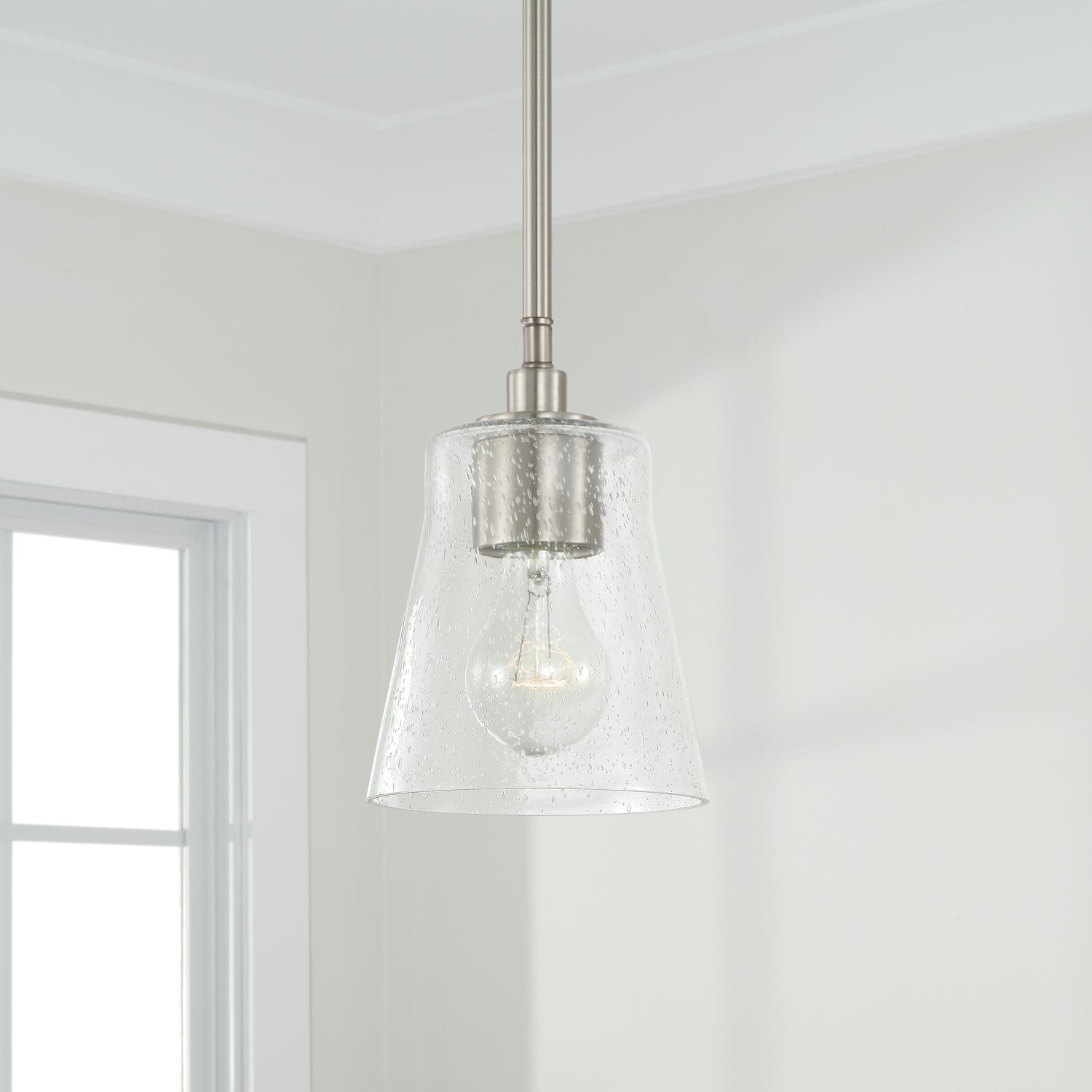 Capital Lighting Modern One Light Pendant - Sleek Hanging Fixture for Kitchen Island, Dining Room or Bedroom Lighting | Dimmable LED Compatible | Easy Installation