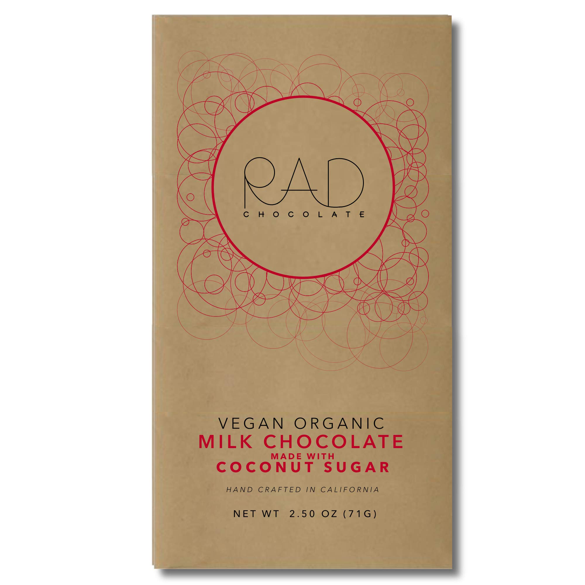 Organic Vegan Milk Chocolate with Coconut Sugar - 3 Pack | Gluten-Free, Soy-Free, Paleo-Friendly | Healthy Snack for Desserts, Gifts & Keto Diet