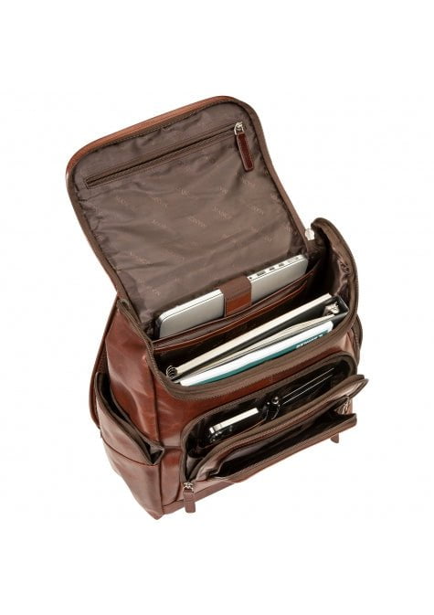 Mancini Buffalo Collection Genuine Leather Backpack for 15.6 Inch Laptop & Tablet - Stylish Durable Work Bag for Business Travel, College & Commuting
