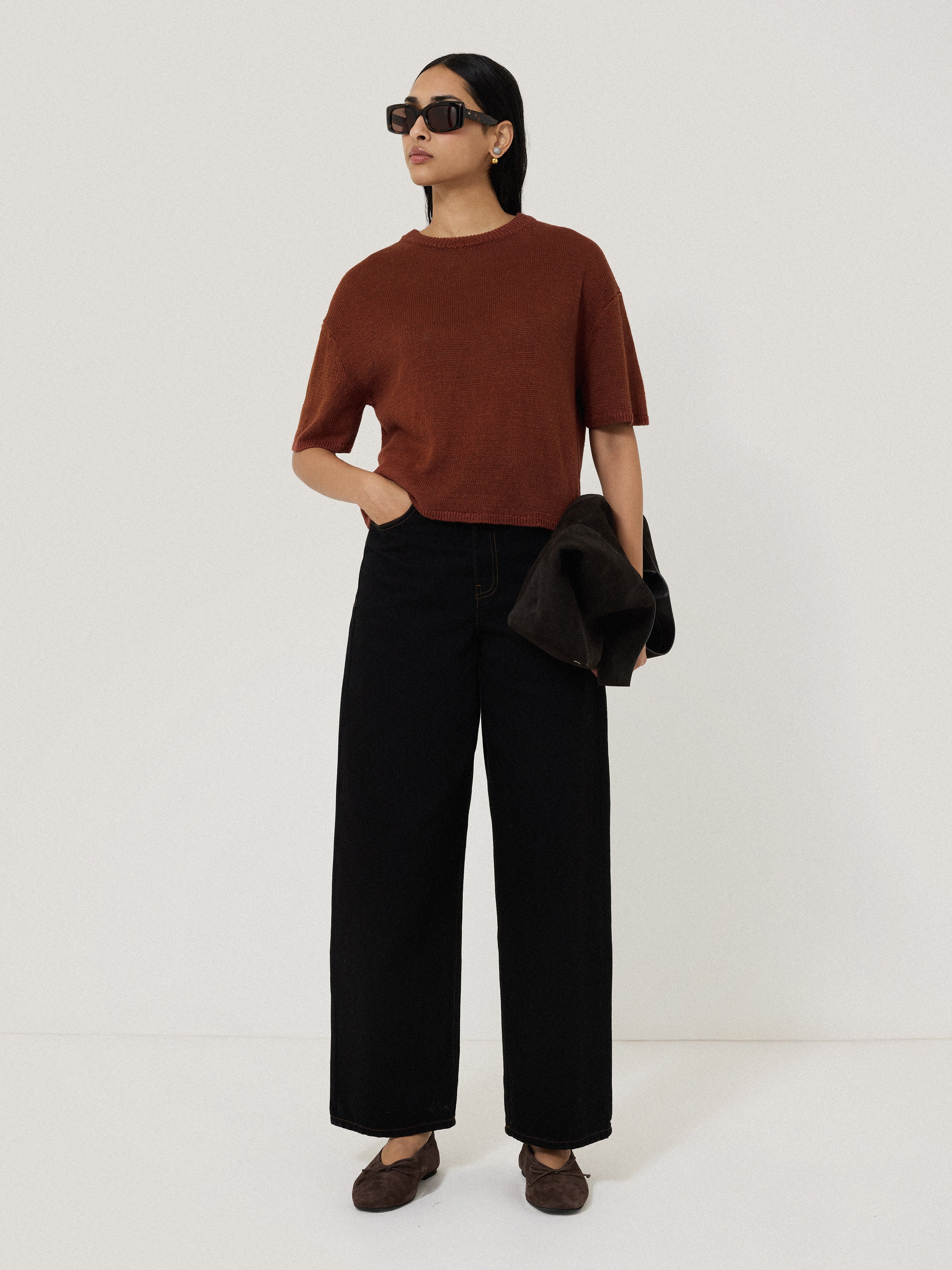 Soft & Breathable Linen Knitted Top for Women - Light Brown Summer Casual Shirt | Perfect for Beach Outings, Weekend Brunch & Layering