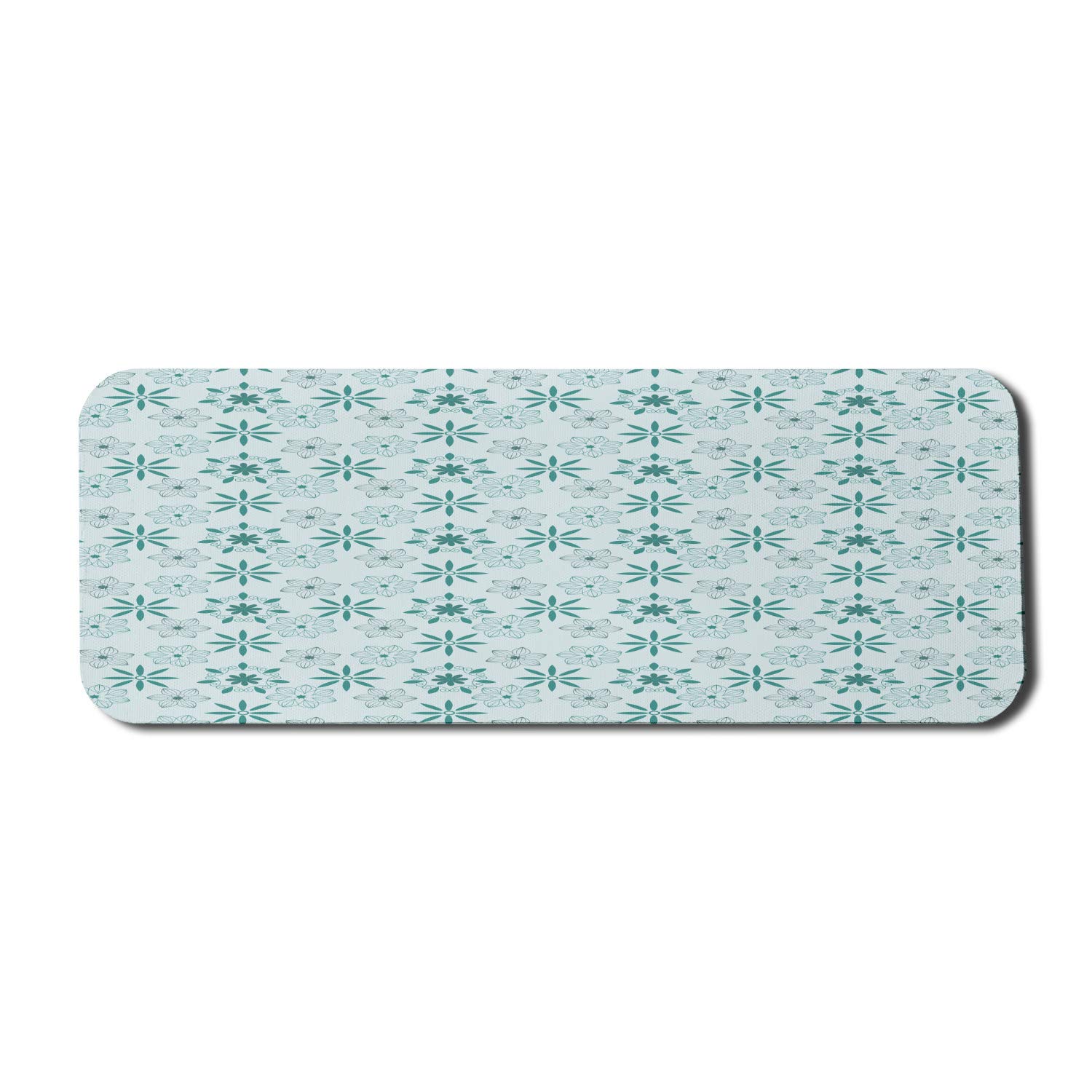 Ambesonne Floral Computer Mouse Pad - Pastel Pointy Petals Design, Non-Slip Rubber Base, Large 31